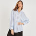 Striped Shirt with High Low Hem and Cutout Detail-Tops-thumbnail-4