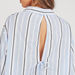 Striped Shirt with High Low Hem and Cutout Detail-Tops-thumbnail-5