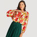 Floral Print Crew Neck Top with Long Sleeves-Tops-thumbnailMobile-0
