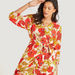 Floral Print Midi Wrap Dress with Long Sleeves and Tie-Up Belt-Dresses-thumbnail-1
