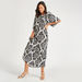 Paisley Print A-line Maxi Dress with Round Neck and Short Sleeves-Dresses-thumbnail-1