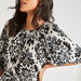 Paisley Print A-line Maxi Dress with Round Neck and Short Sleeves-Dresses-thumbnailMobile-5
