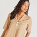 Solid Top with Camp Collar and Short Sleeves-Shirts & Blouses-thumbnailMobile-2