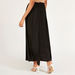 Pleated Maxi A-line Skirt with Elasticised Waist and Slit-Skirts-thumbnailMobile-3