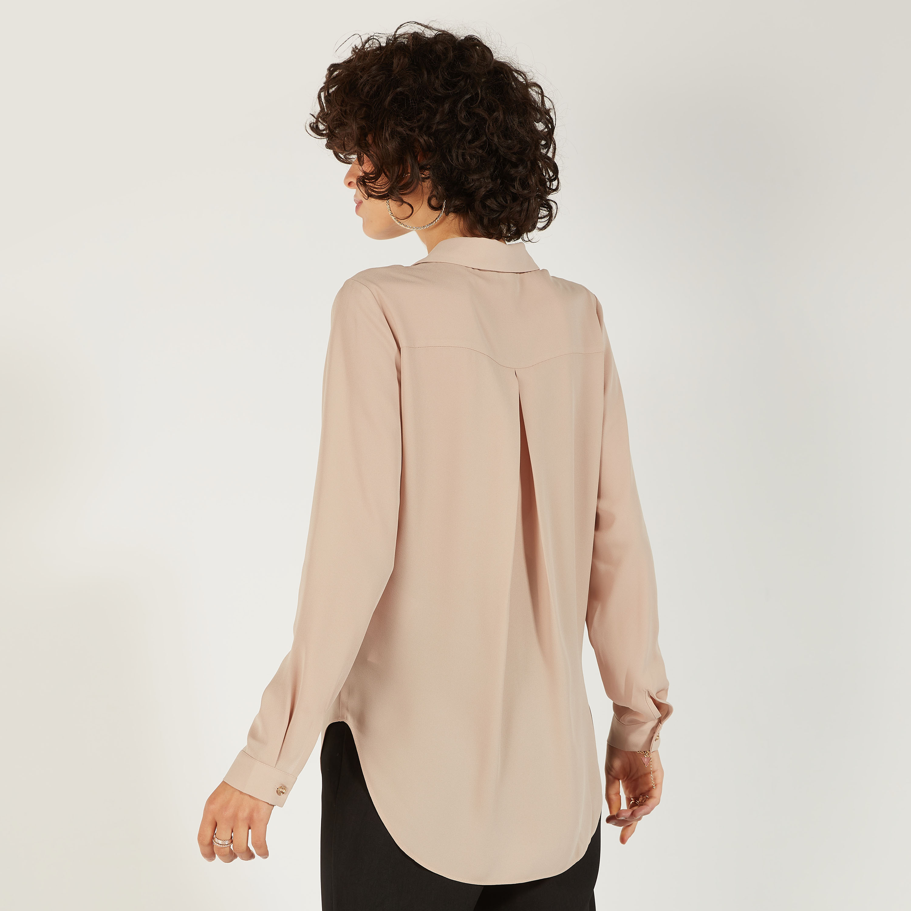 Solid High Low Shirt with Long Sleeves and Button Closure-women-clothing-shirtsandblouses-shirts-image-16
