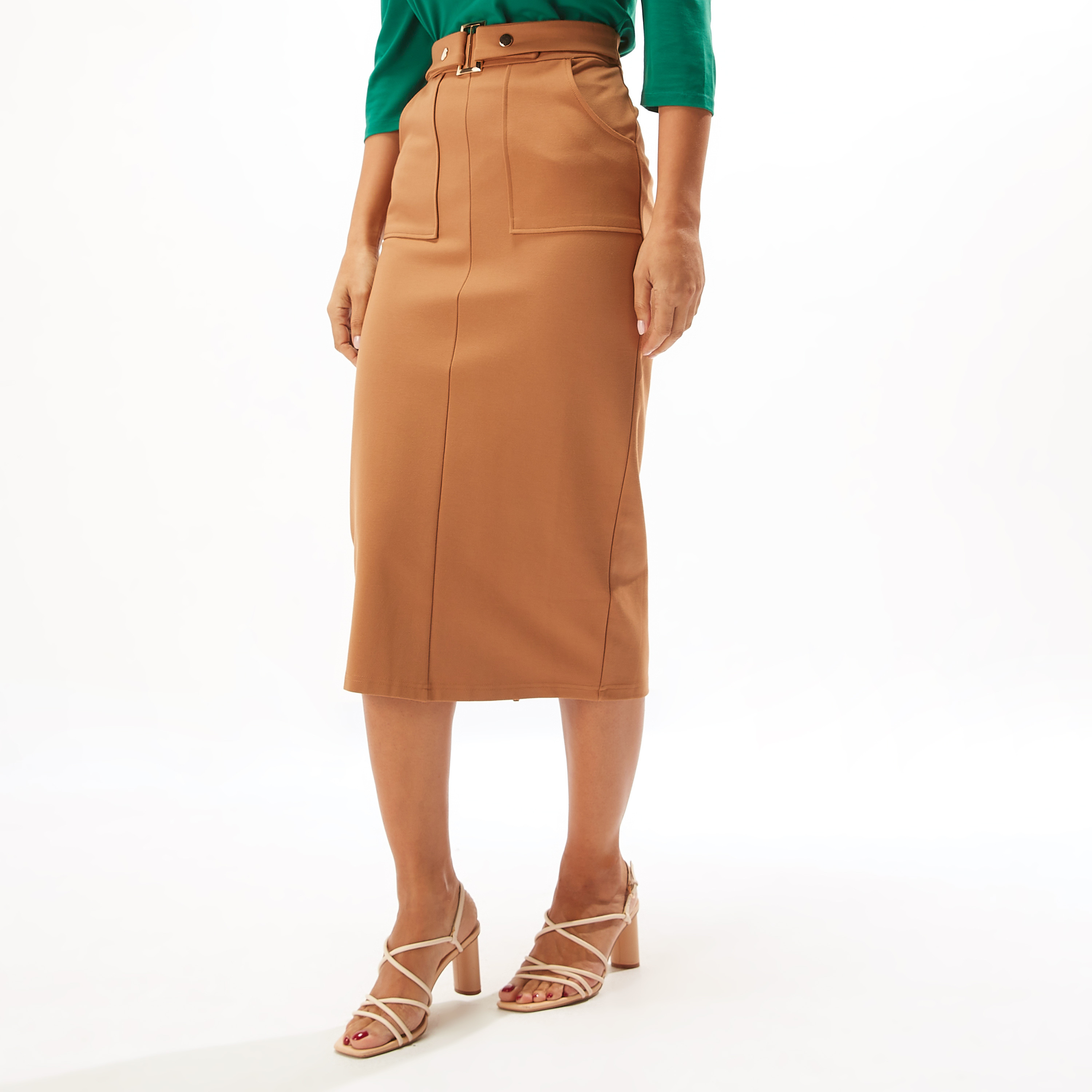 Orange womens 2025 pencil skirt