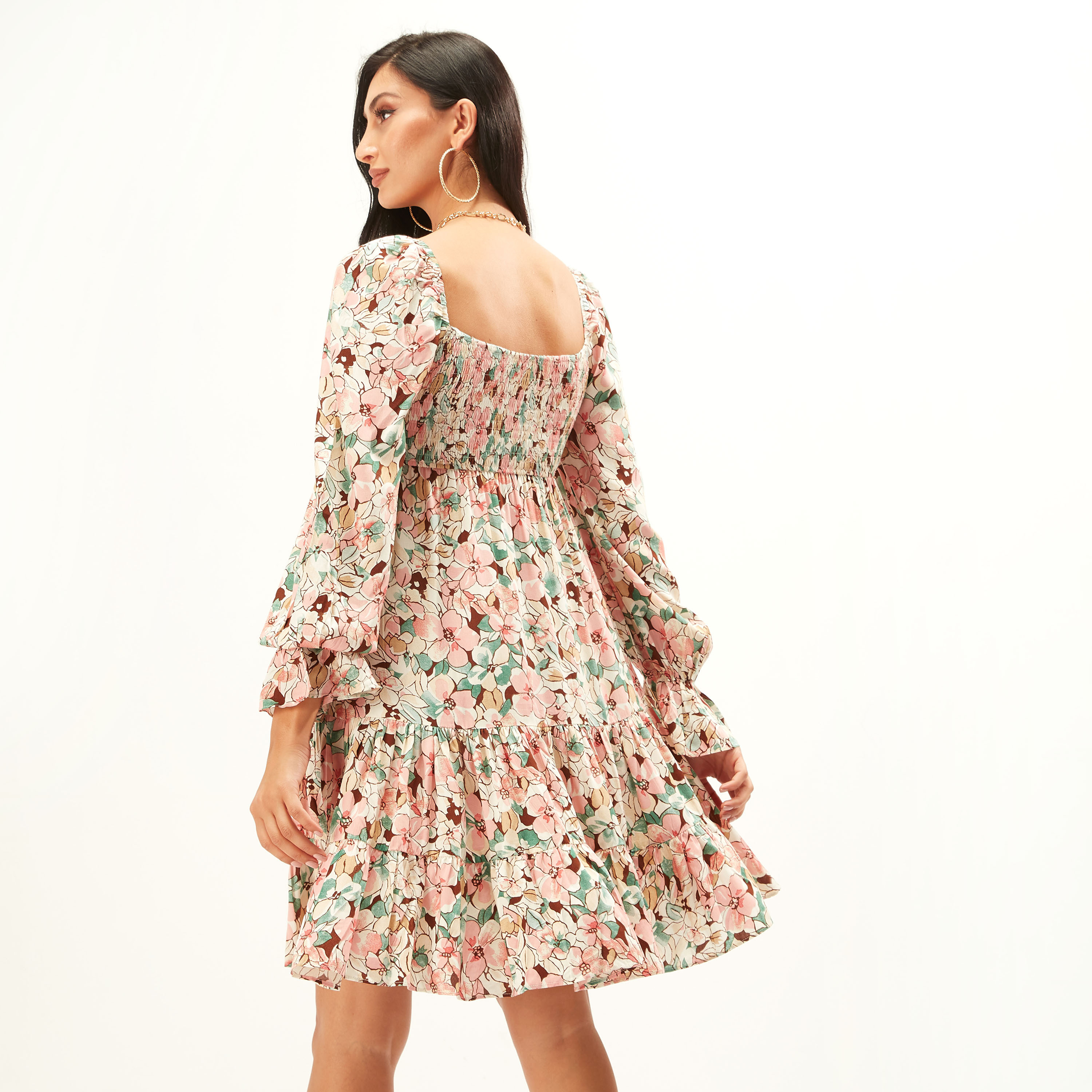 Missguided milkmaid dress with lace up 2025 detail in floral print