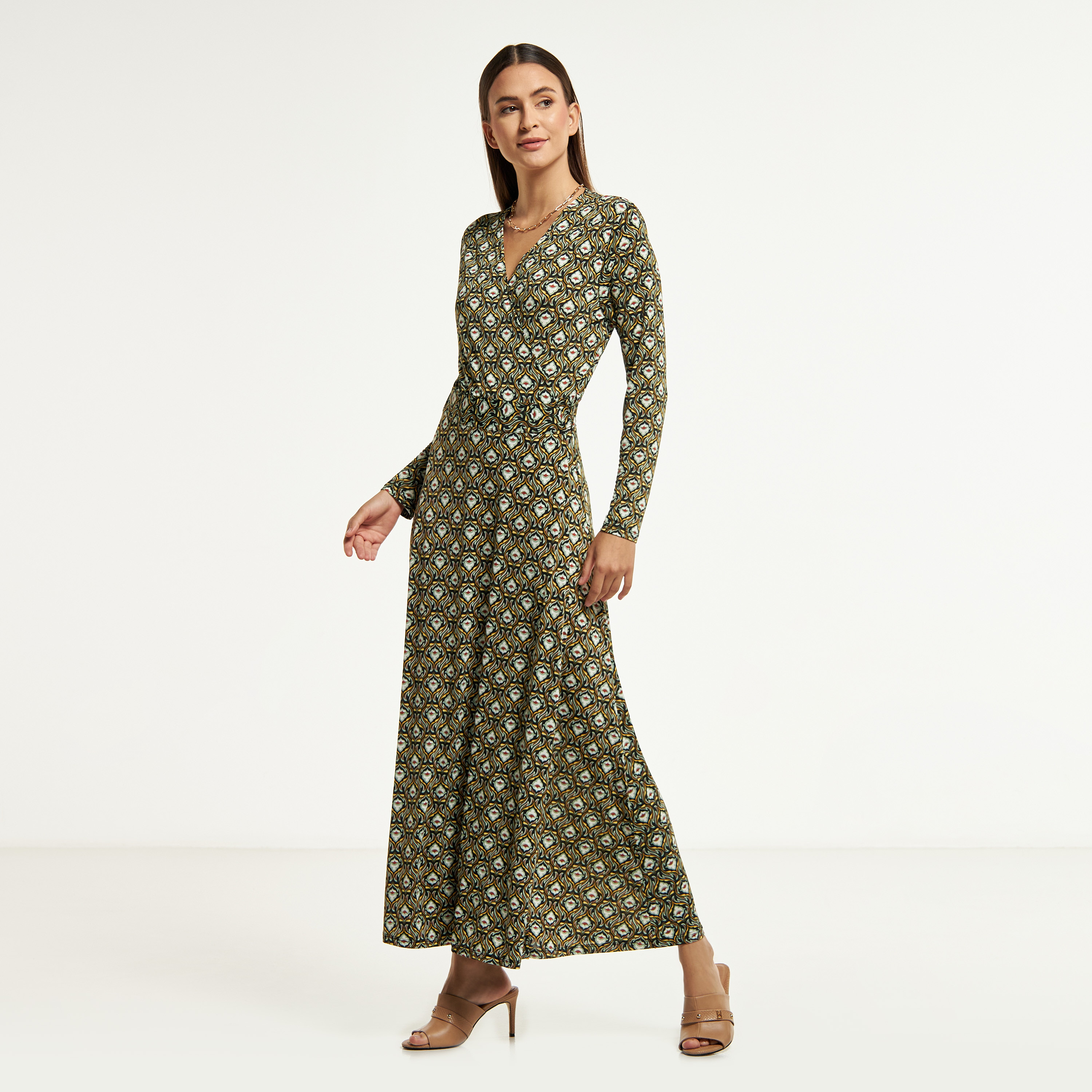 Long sleeve store a line dress