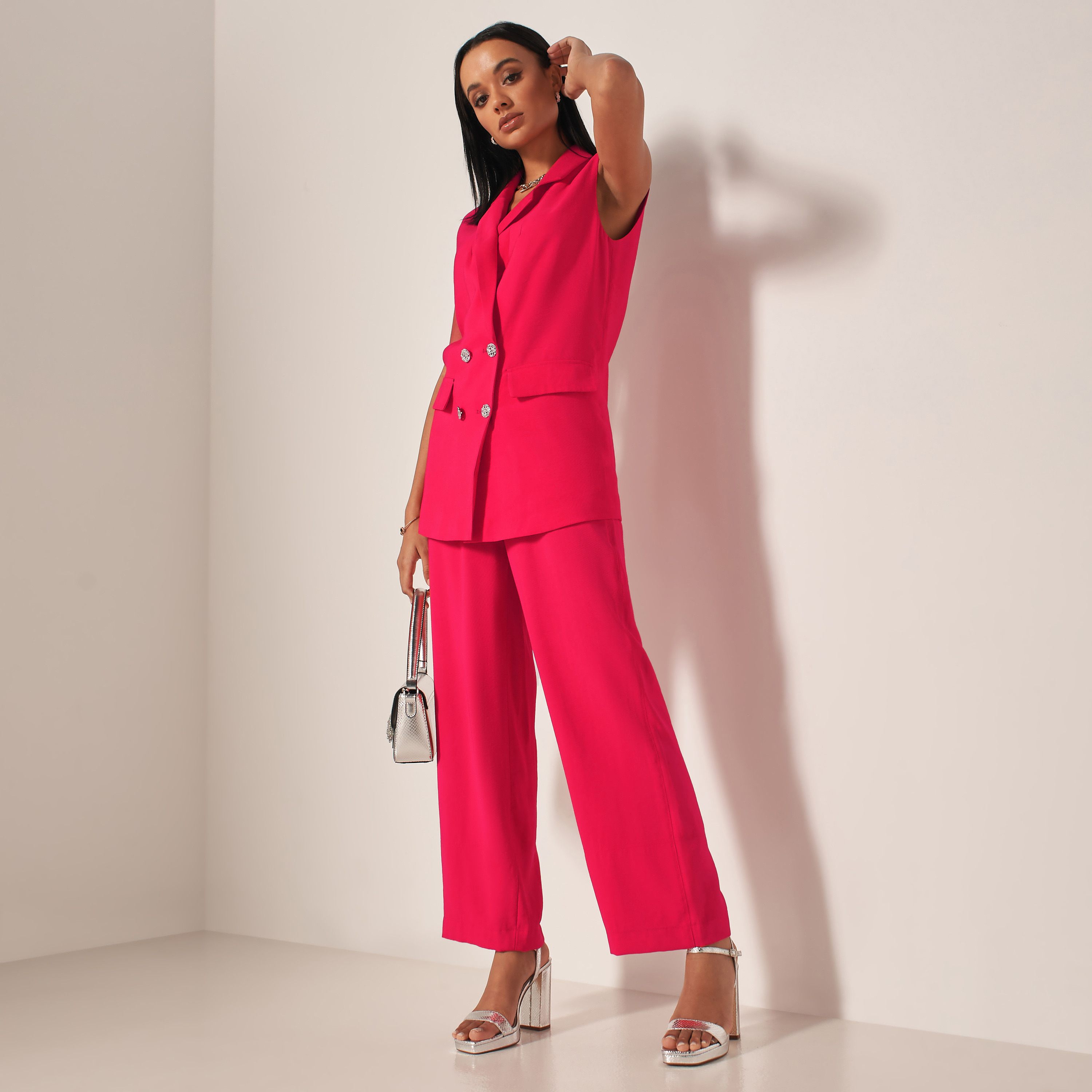 Solid Sleeveless Blazer with Notch Lapel and Button Closure-women-clothing-coatsandjackets-blazers-image-6