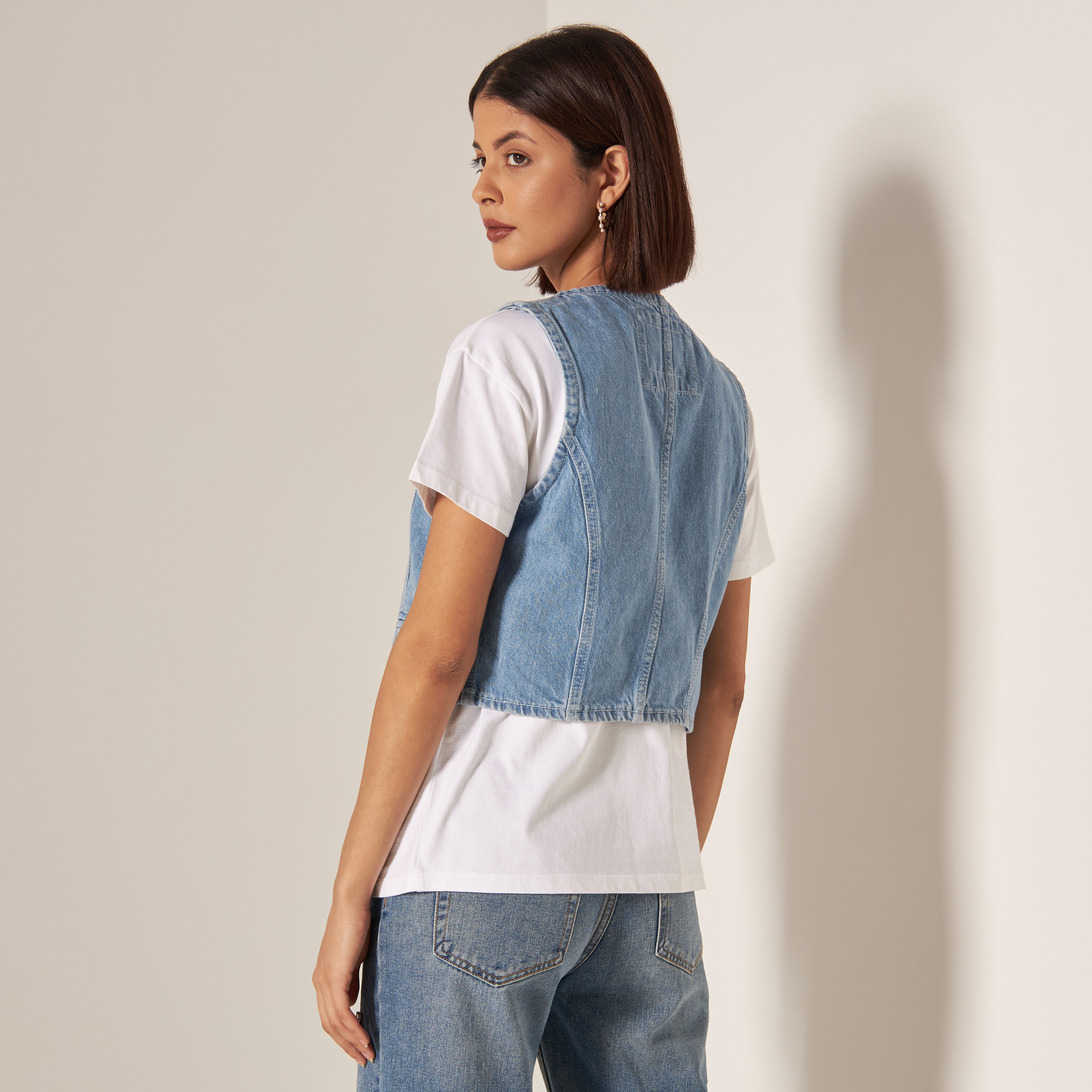 Buy Kotty Blue Sleeveless Denim Jacket for Women's Online @ Tata CLiQ
