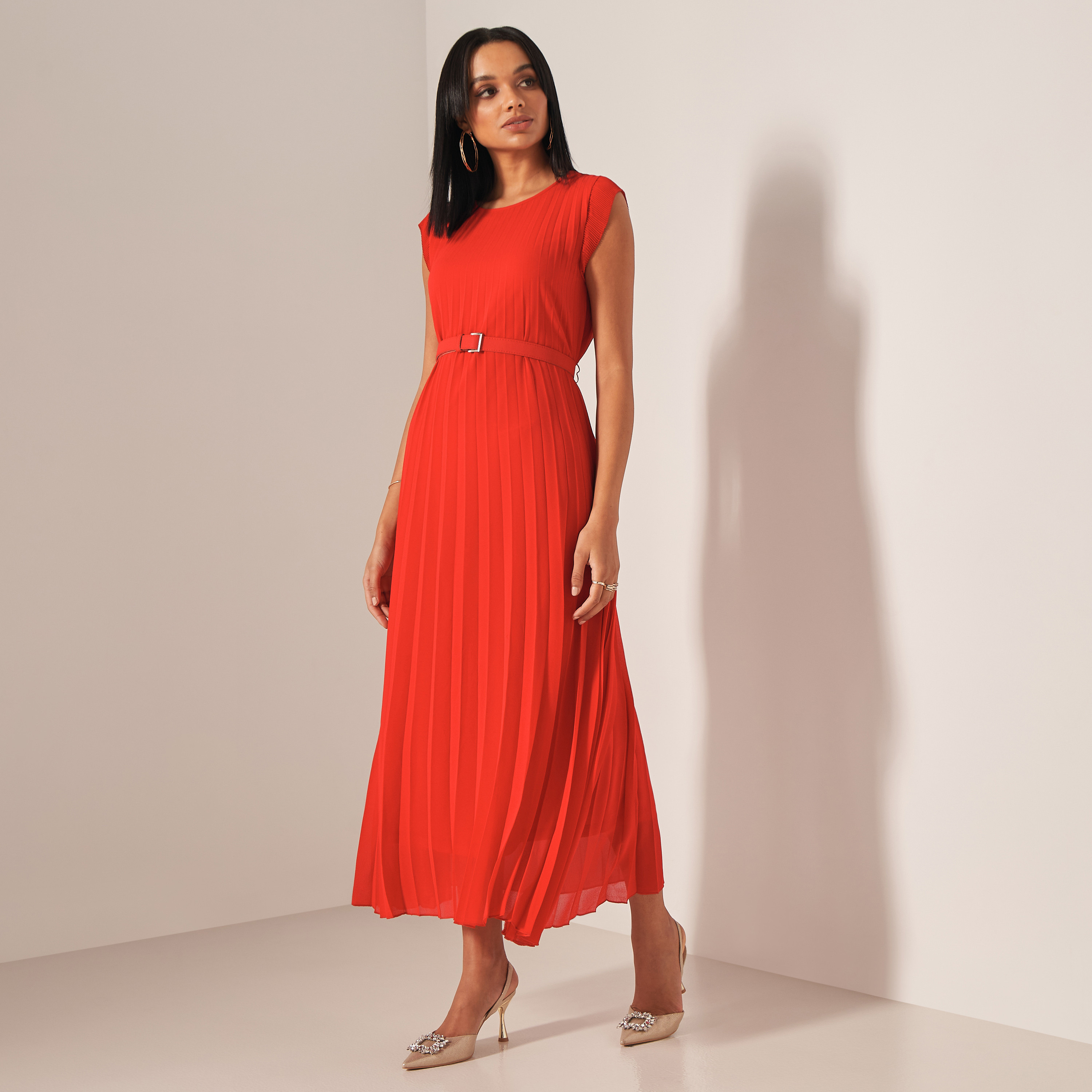 Pleated a clearance line dress