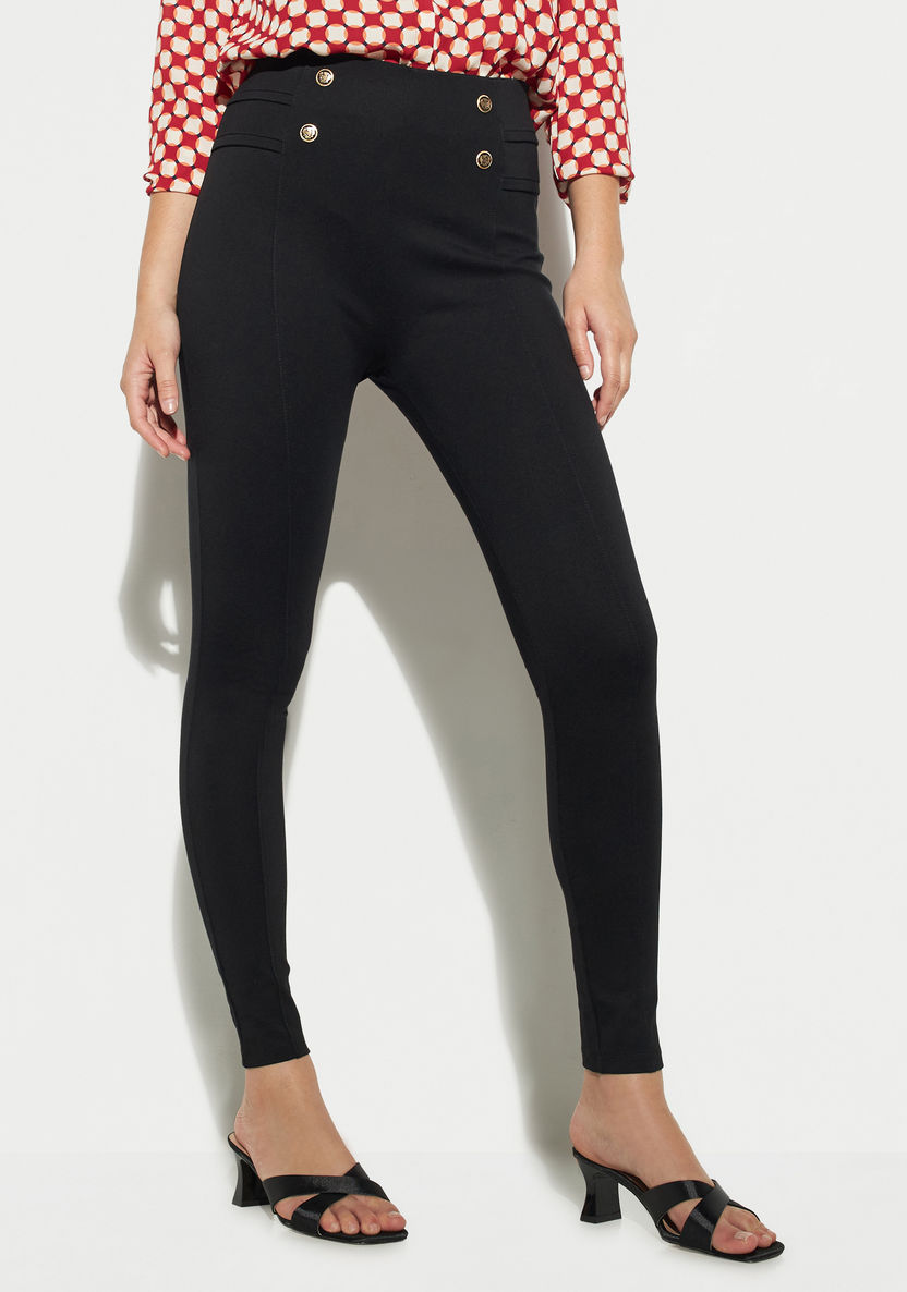 Buy Women's Solid Ponte Pants with Elasticised Waistband and