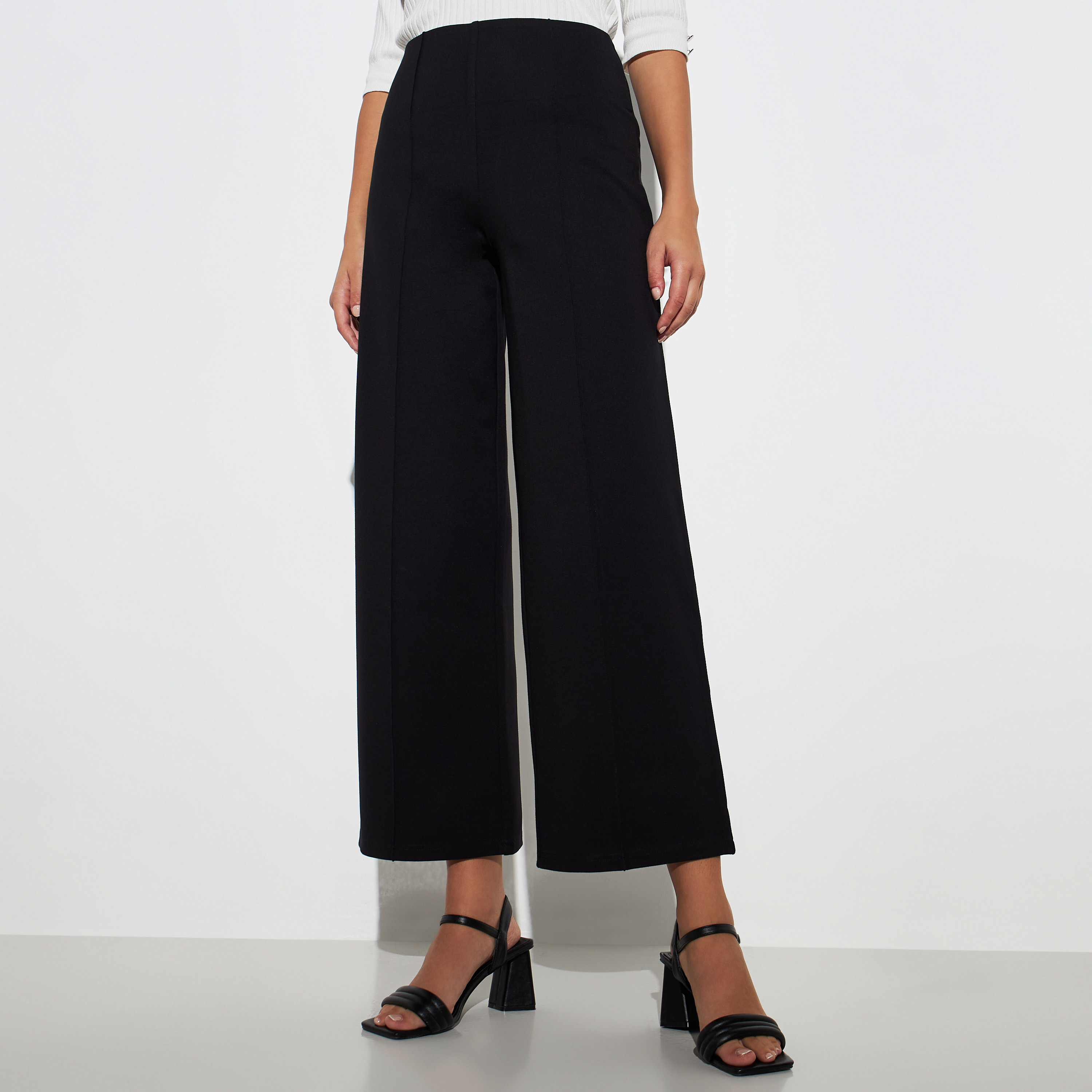 Solid Wide Leg Pants-women-clothing-bottoms-trousers-image-2