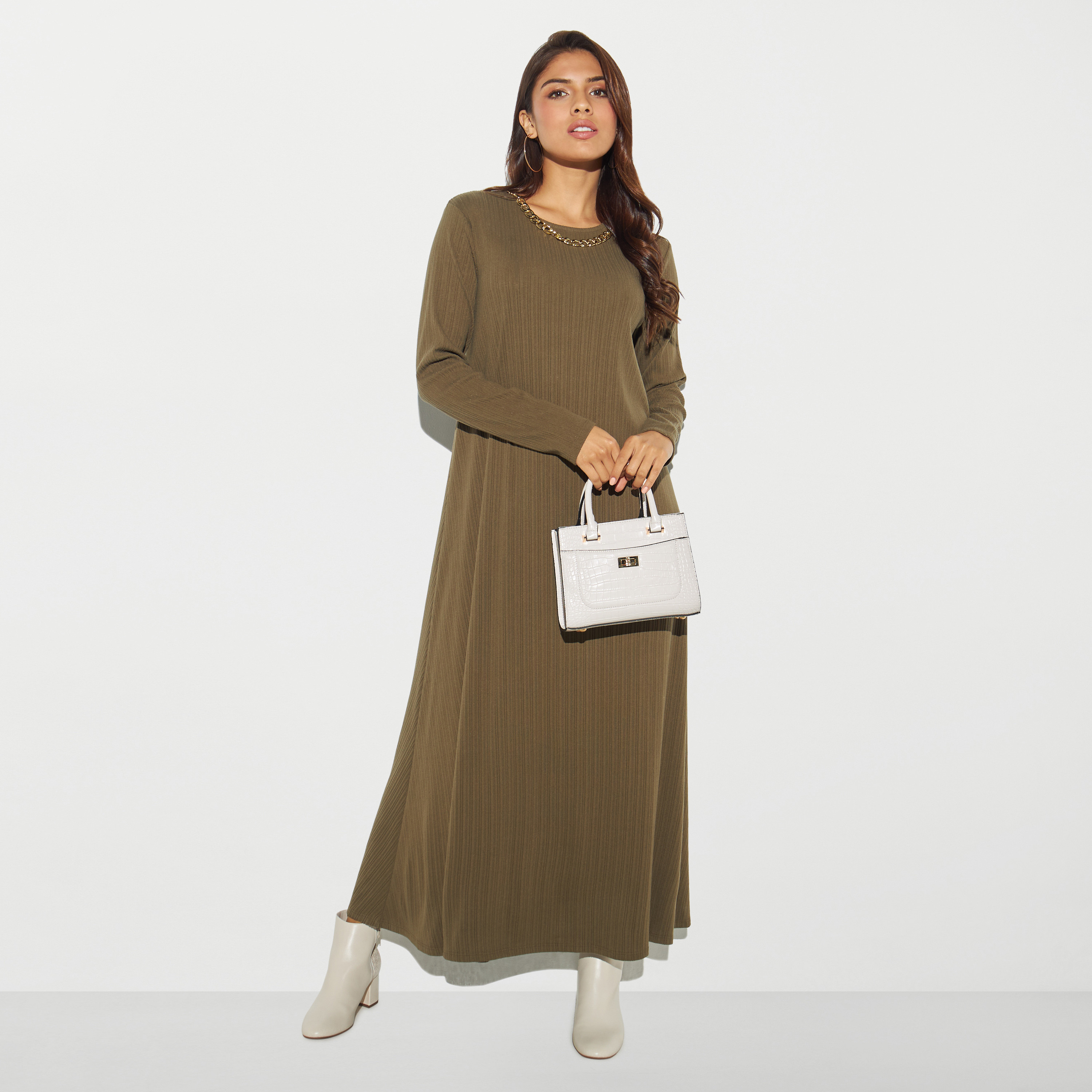 Long sleeve maxi sale a line dress