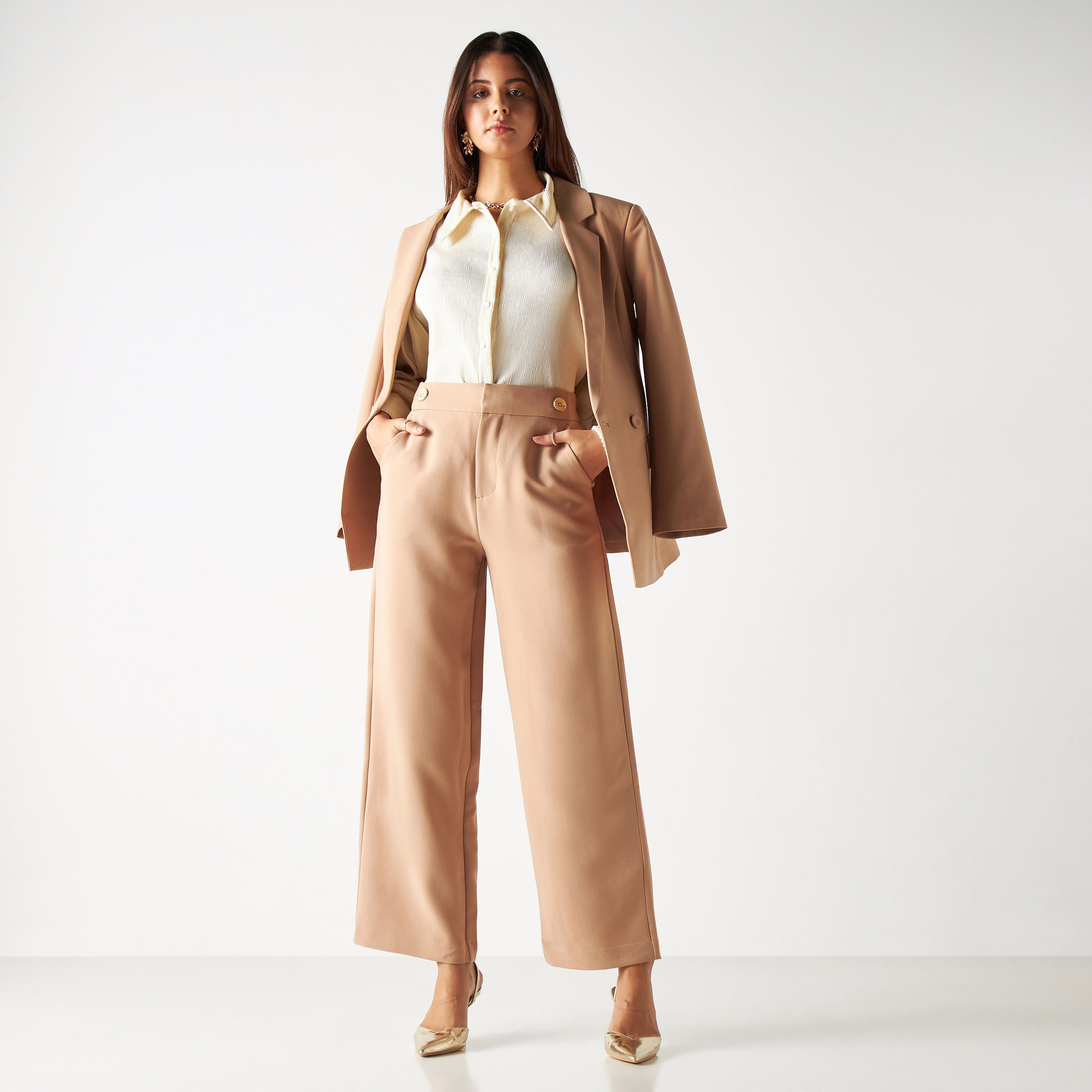 Textured Shirt with Bishop Sleeves-women-clothing-shirtsandblouses-shirts-image-2