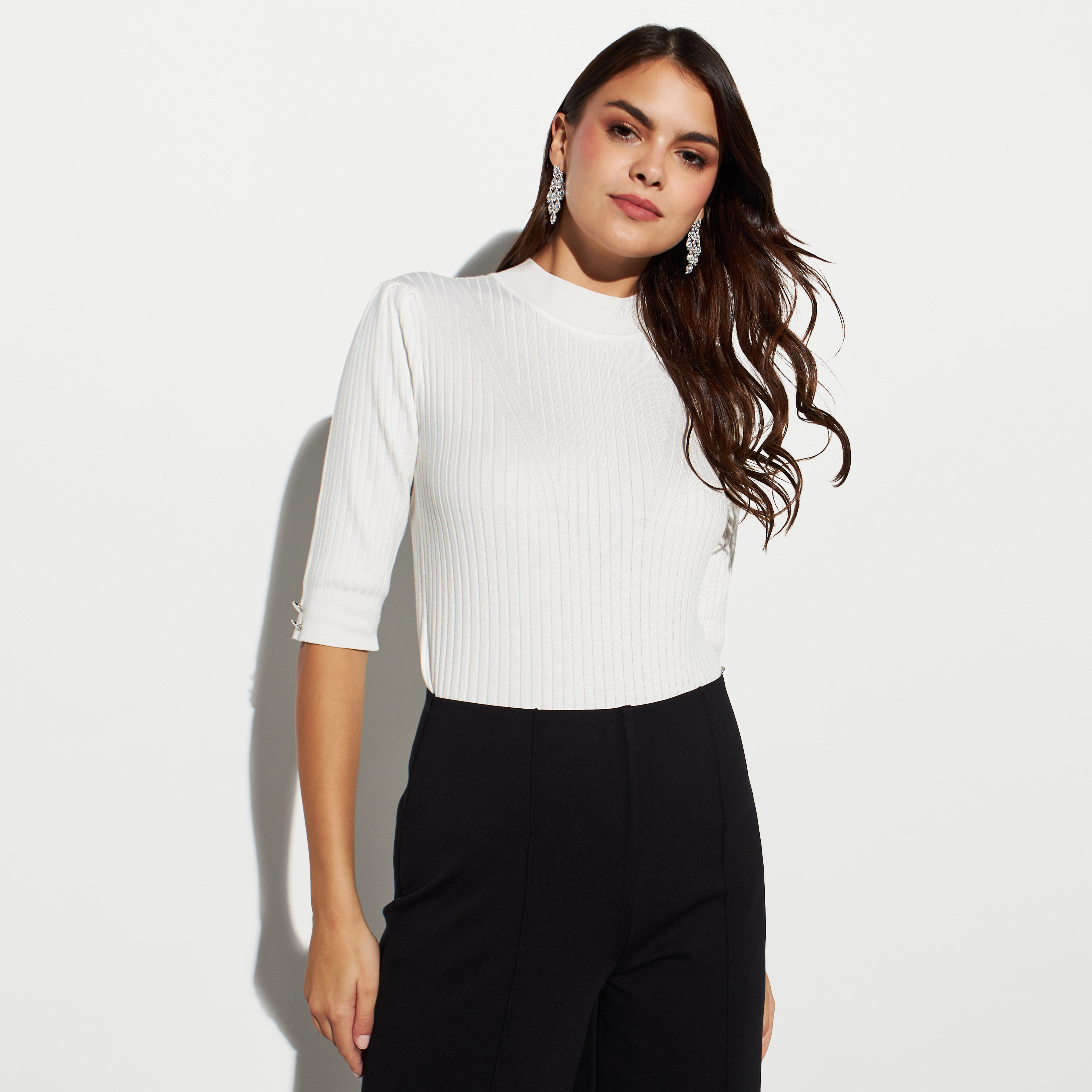 Short sleeve ribbed outlet turtleneck