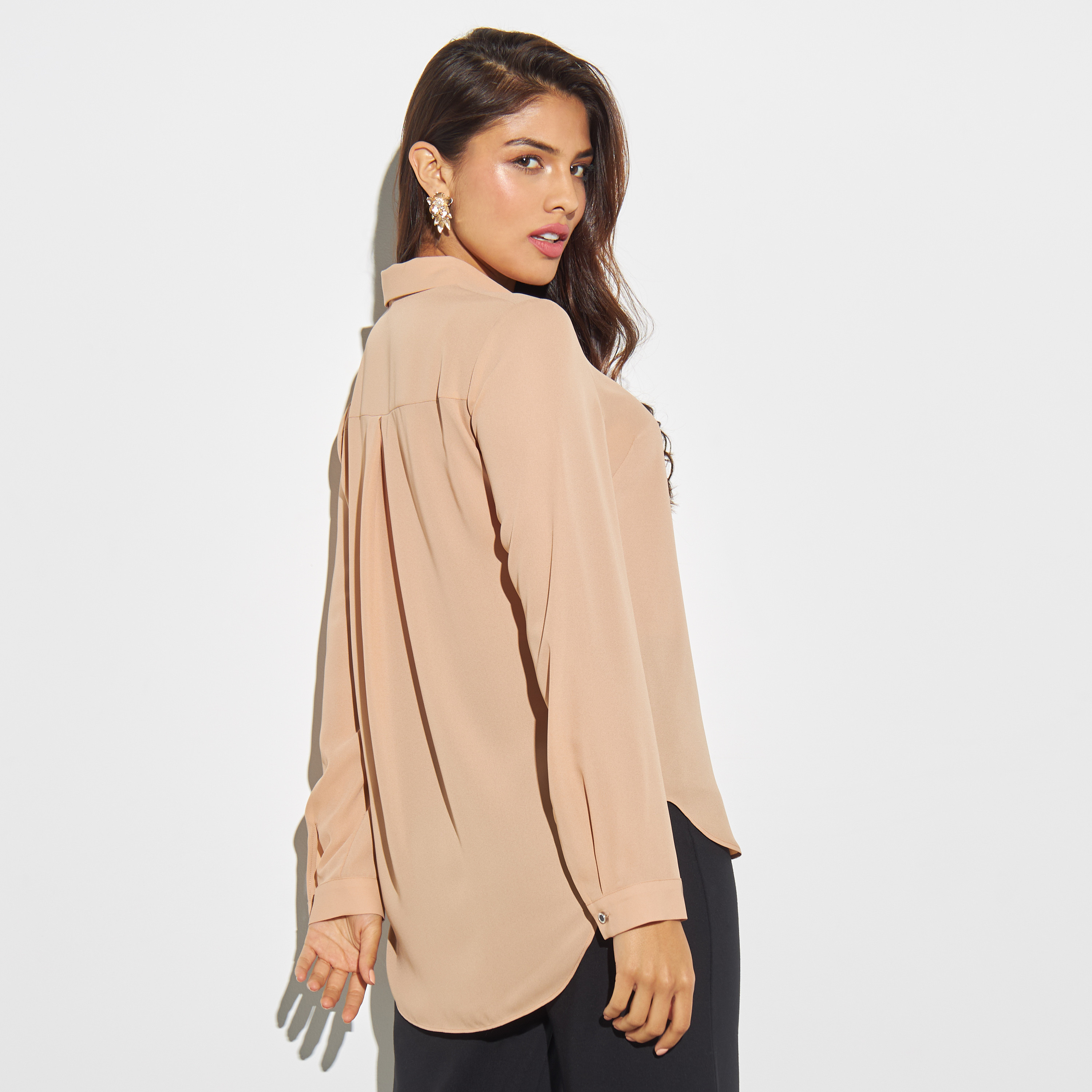 Solid Shirt with Long Sleeves-women-clothing-shirtsandblouses-shirts-image-3