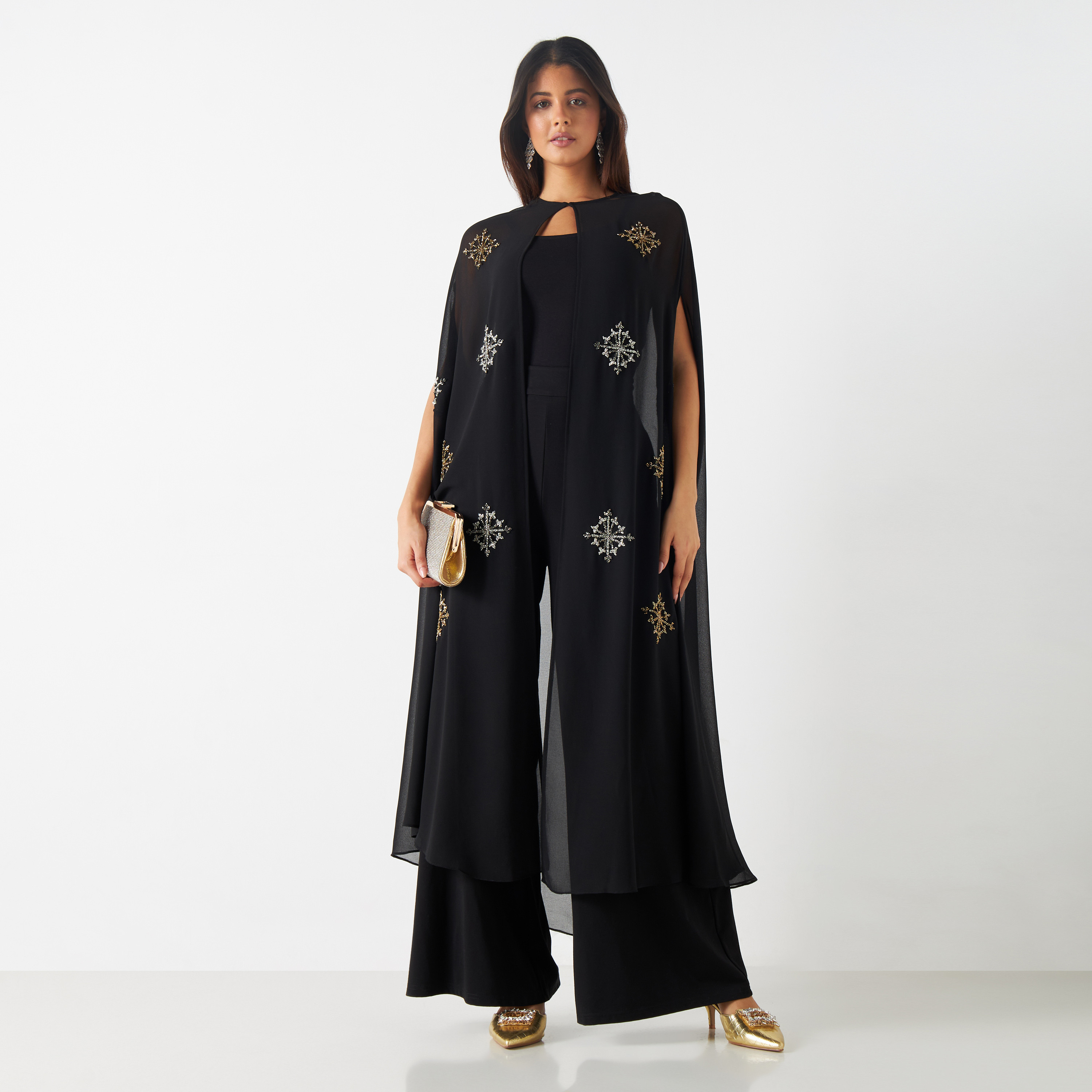 Embellished Longline Cape with Slit Detail-women-clothing-shirtsandblouses-blouses-image-3