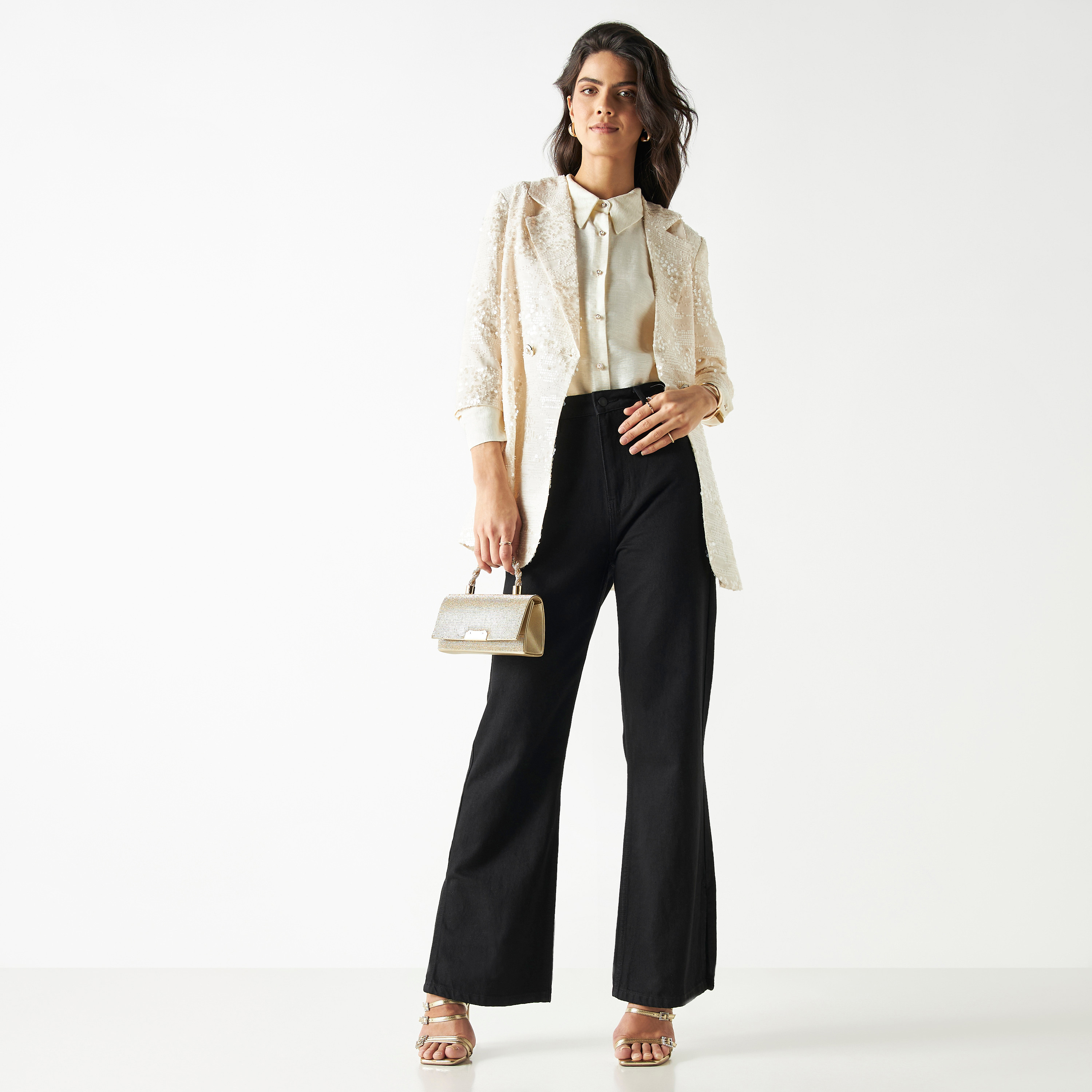 بلوزة بأكمام طويلة وياقة عادية بتفاصيل رباط-women-clothing-shirtsandblouses-shirts-image-2