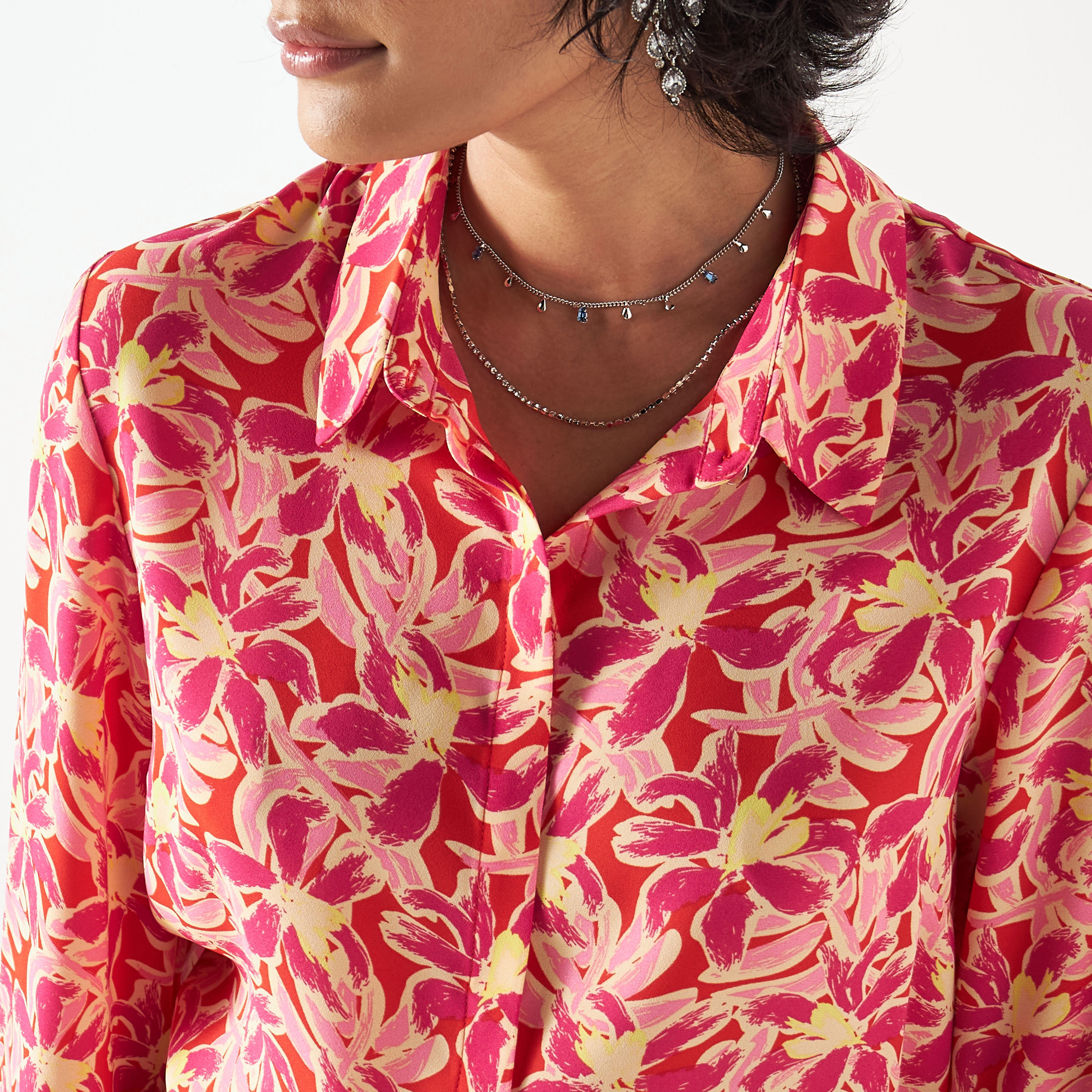 トップス CLANE BACK PLEATS FLOWER SHIRTS CLANE（クラネ）の「CLANE PLEATS FLORET TOPS（シャツ/ブラウス