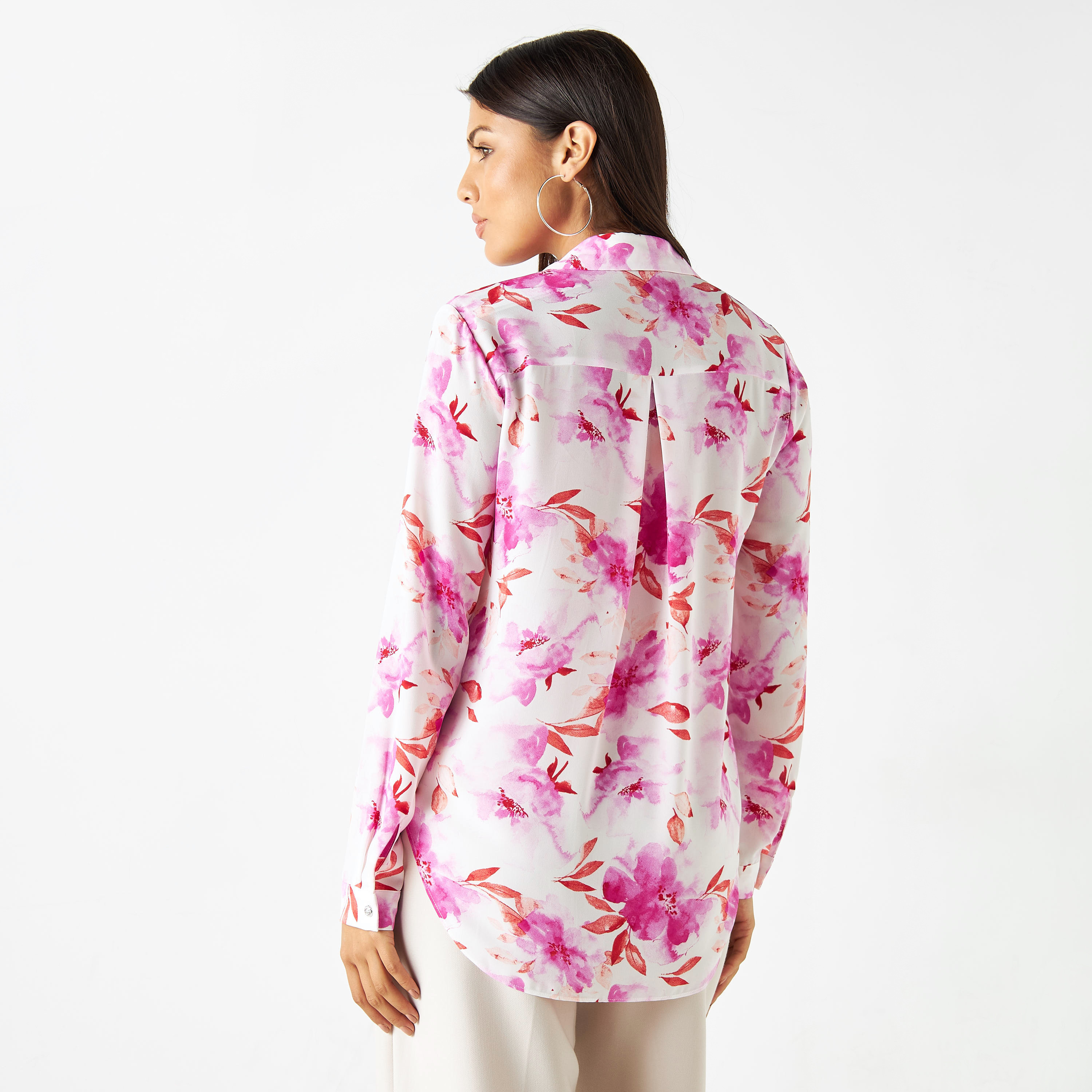 All-Over Floral Print Shirt with Long Sleeves-women-clothing-shirtsandblouses-shirts-image-3