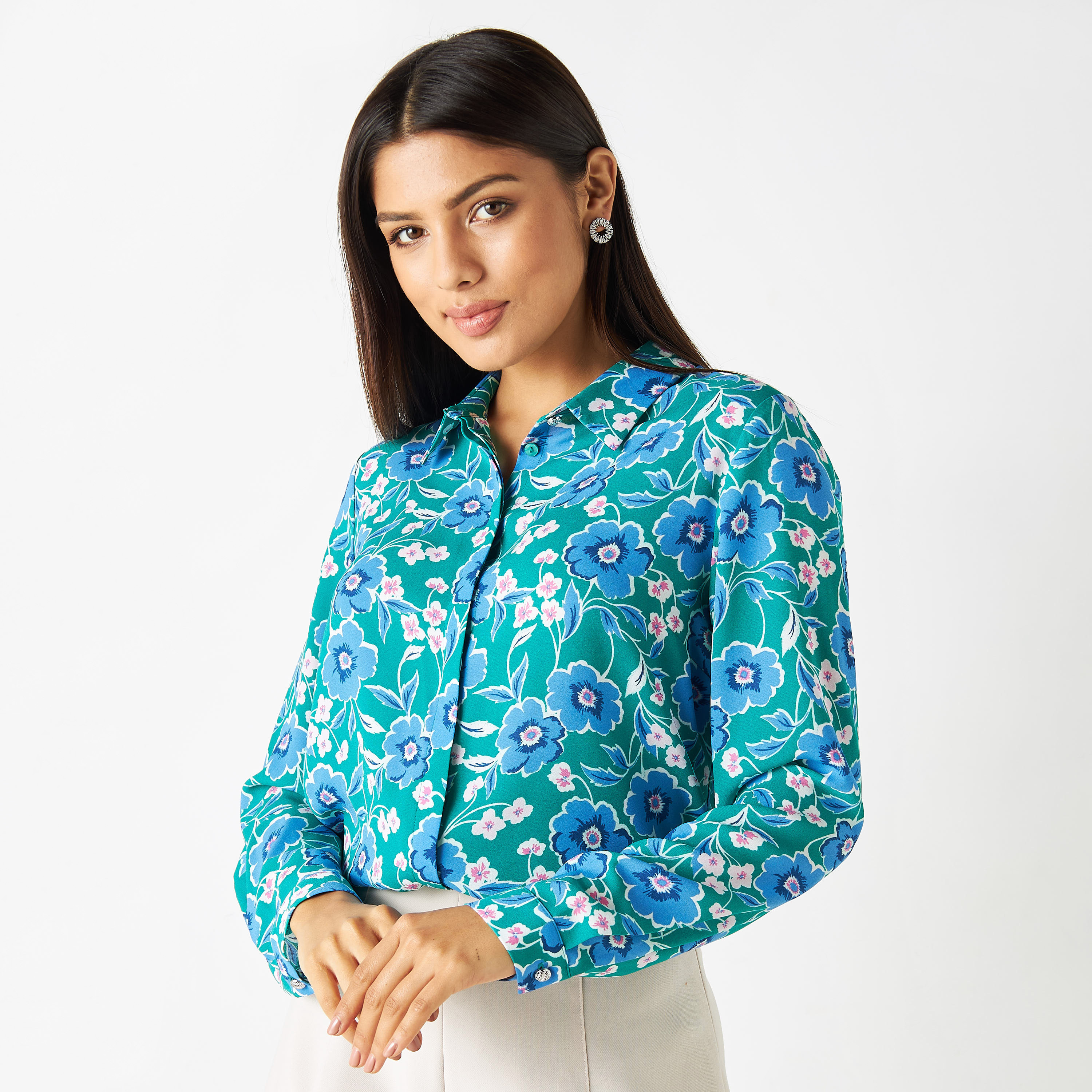 All-Over Floral Print Shirt with Long Sleeves-women-clothing-shirtsandblouses-shirts-image-5