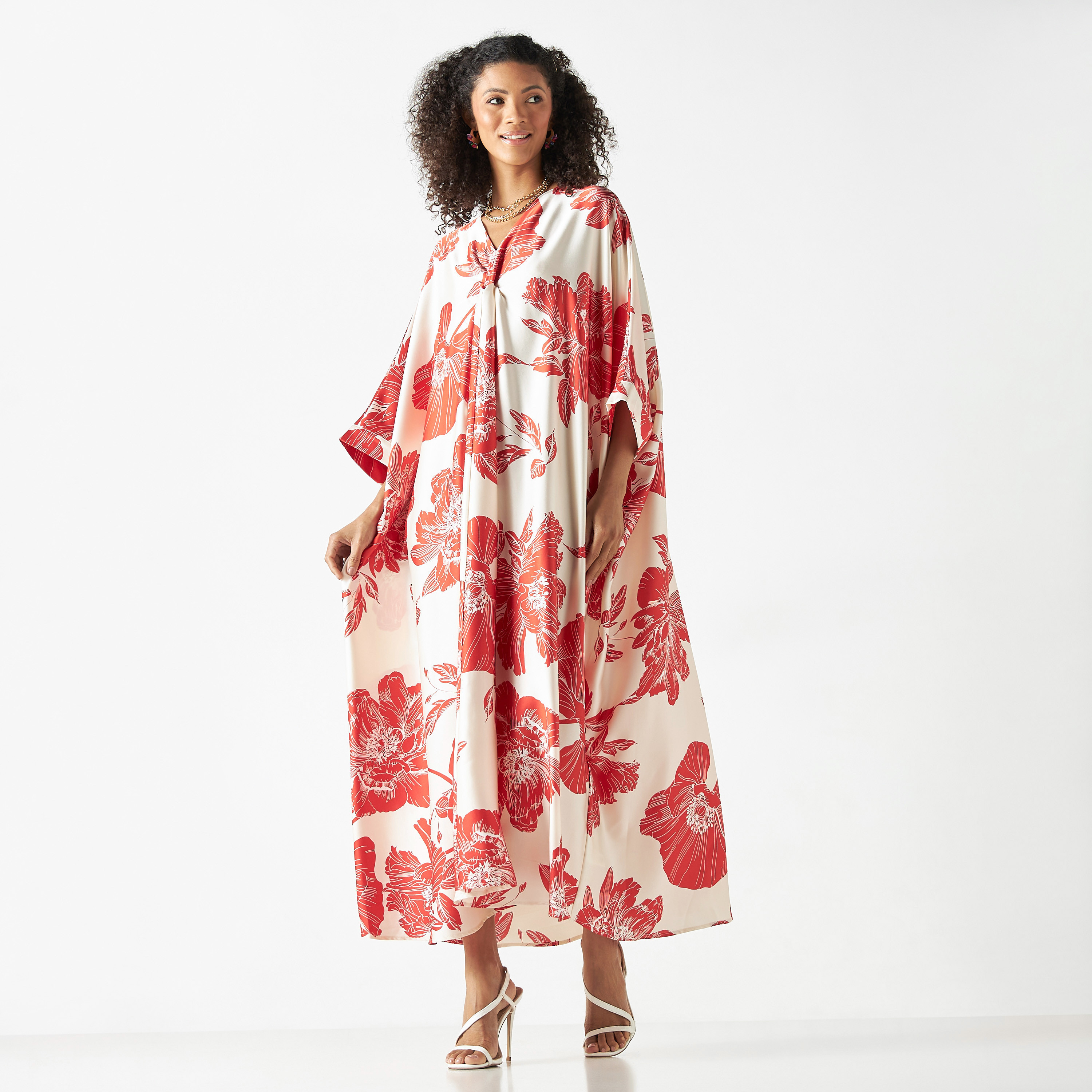 V neck kaftan clearance dress