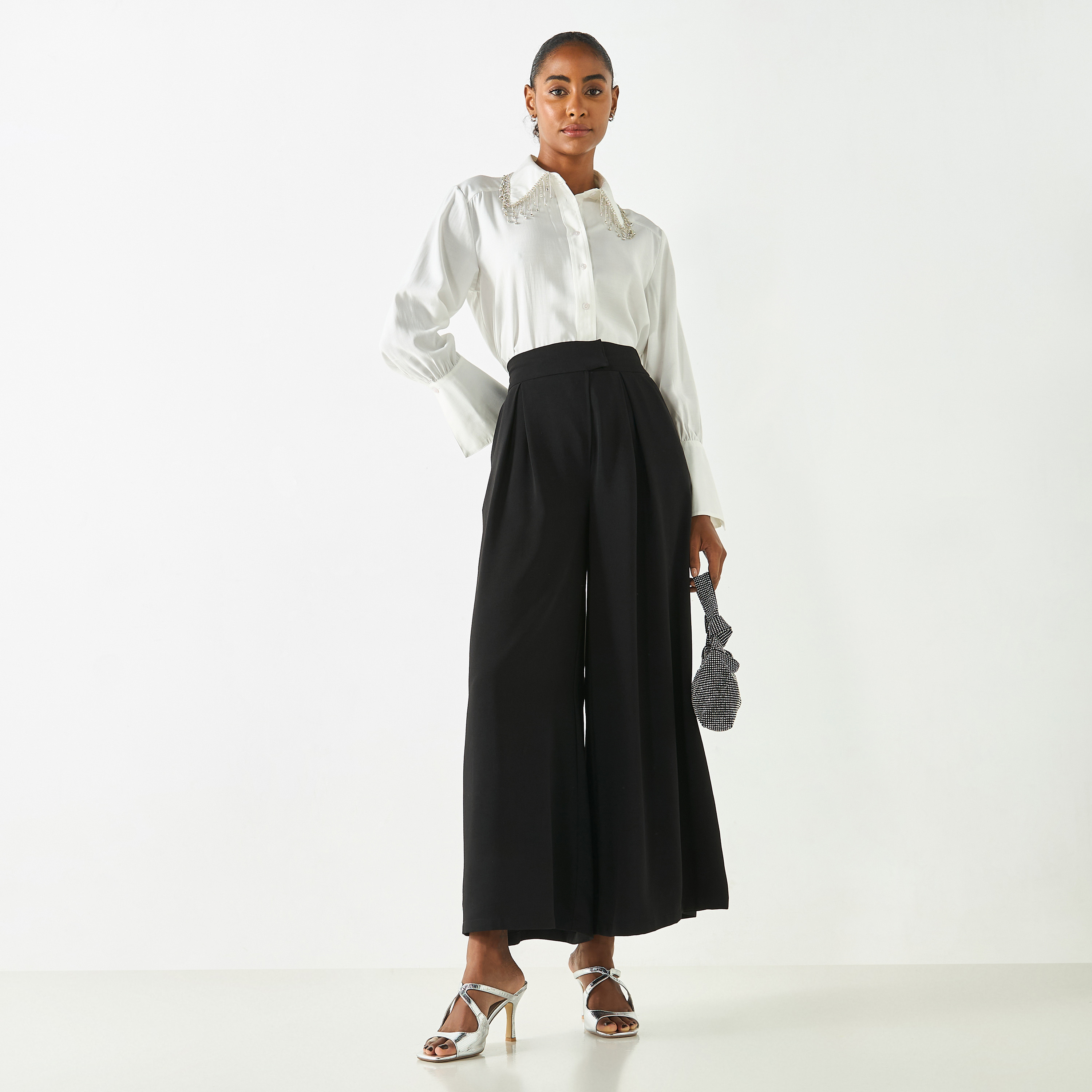 Wide Leg Trousers with Flexi Waist and Pockets-women-clothing-bottoms-trousers-image-2