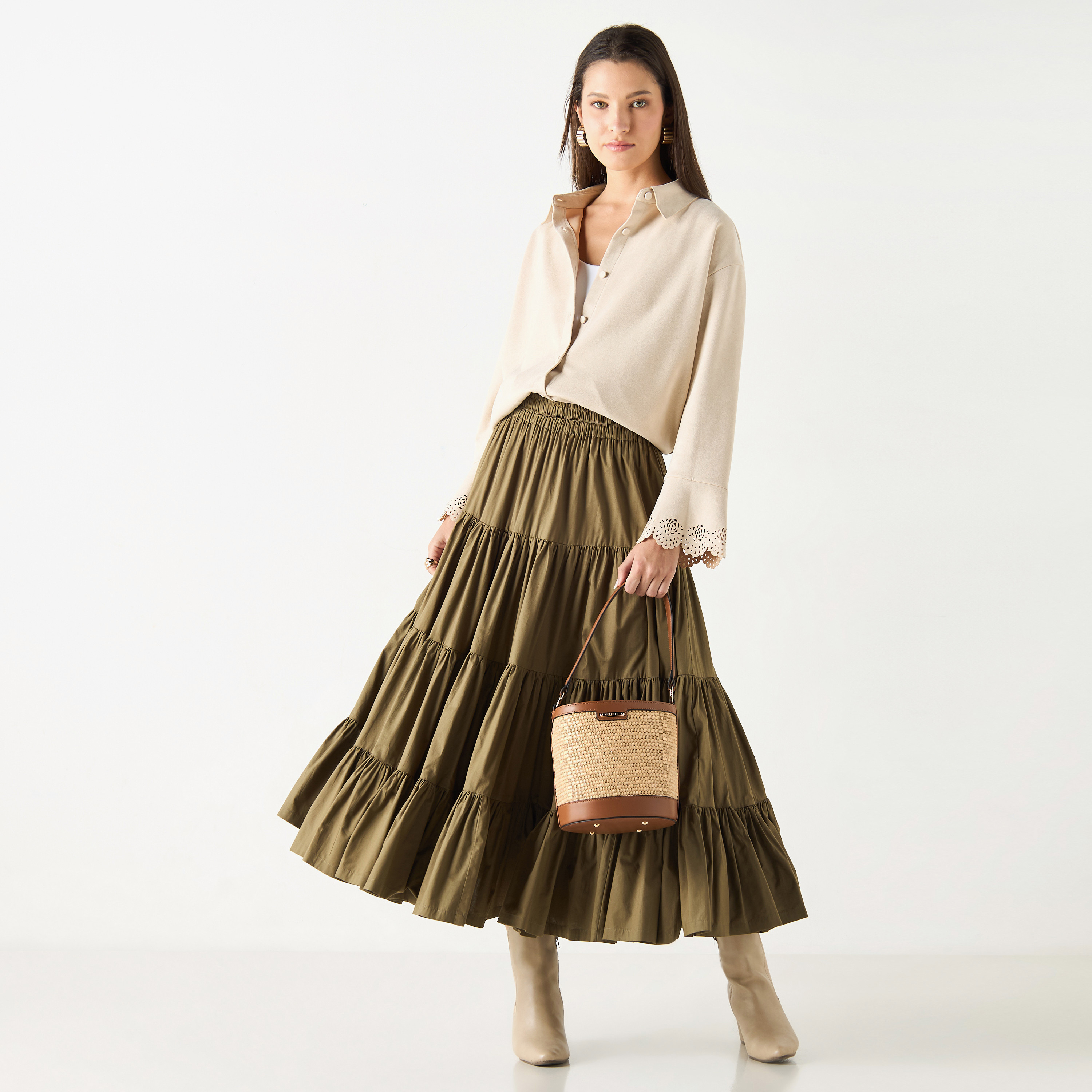 Solid Shacket with Collar and Long Sleeves-women-winterwear-coatsandjackets-jackets-image-2