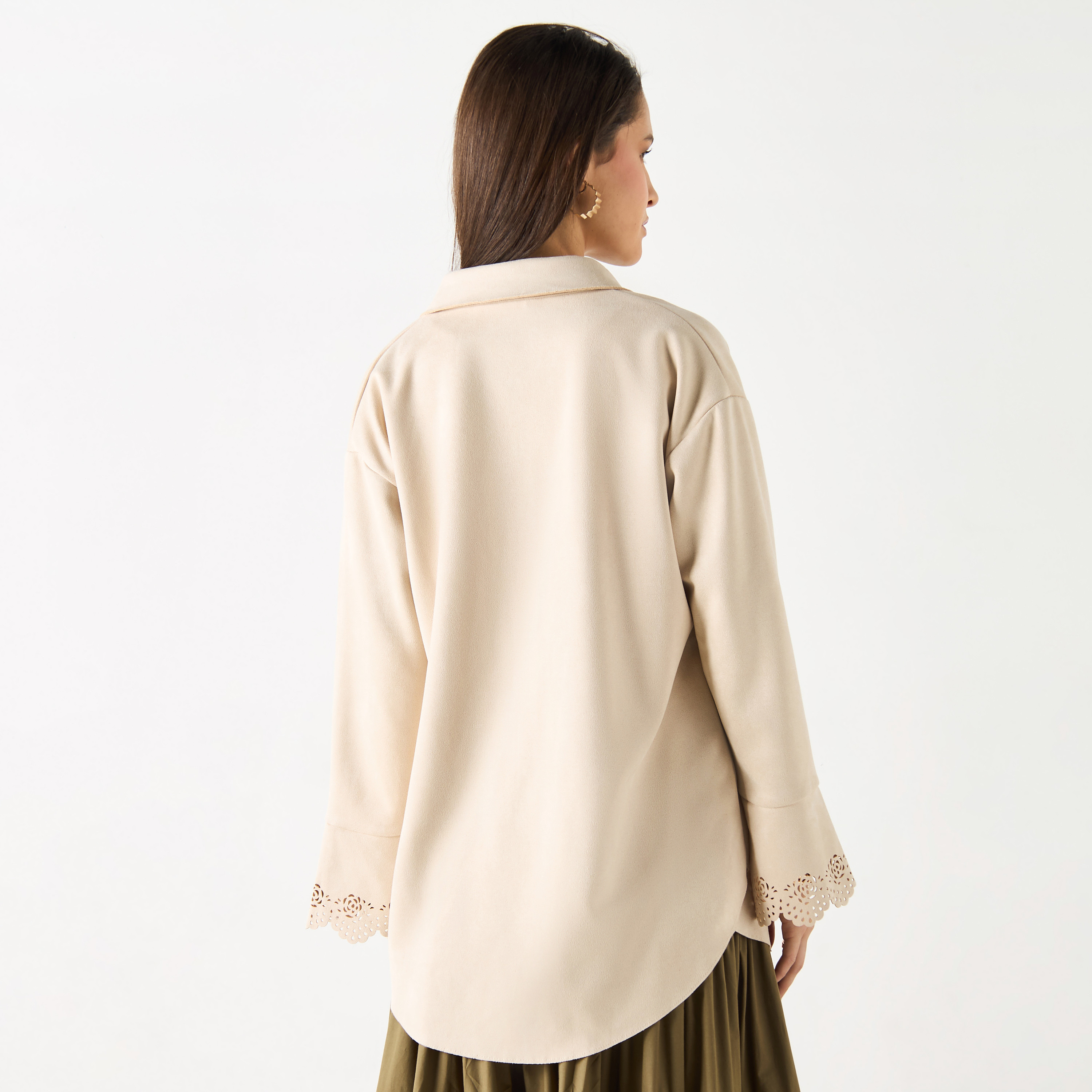 Solid Shacket with Collar and Long Sleeves-women-winterwear-coatsandjackets-jackets-image-3