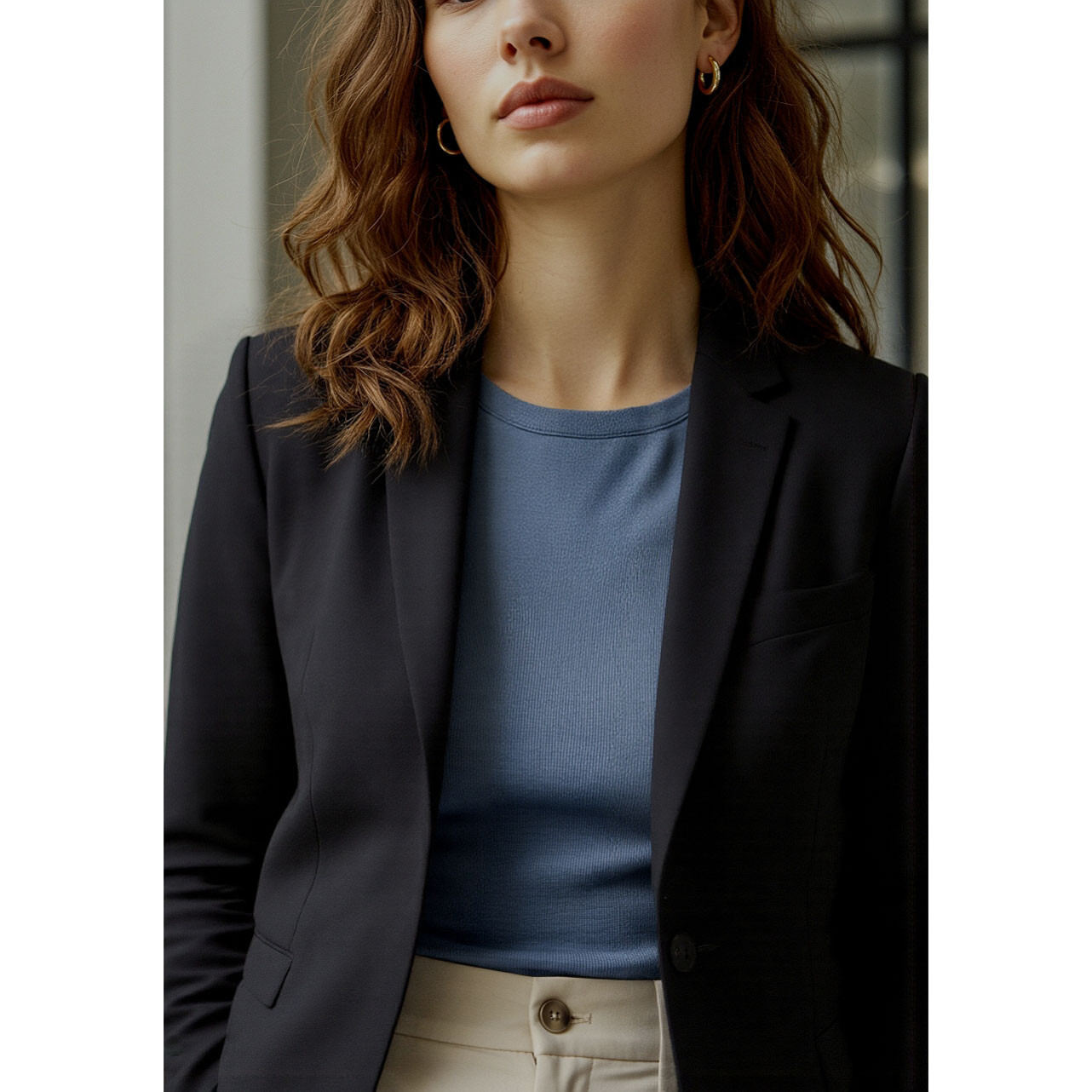 بليزر بياقة طويلة مطوية وجيوب-women-clothing-coatsandjackets-blazers-image-2