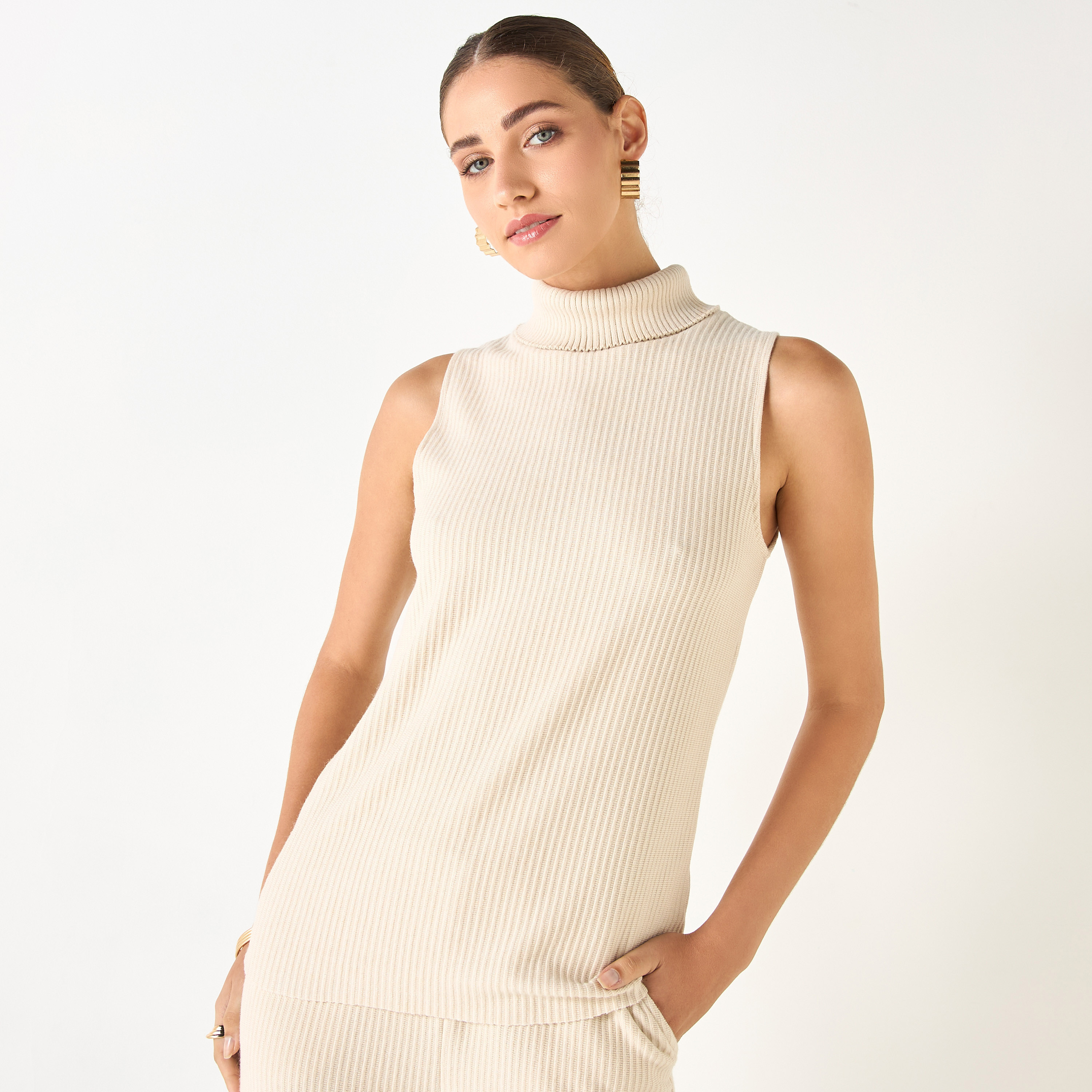 Ribbed Turtle Neck Sleeveless Sweater-women-winterwear-cardigansandjumpers-jumpers-image-5