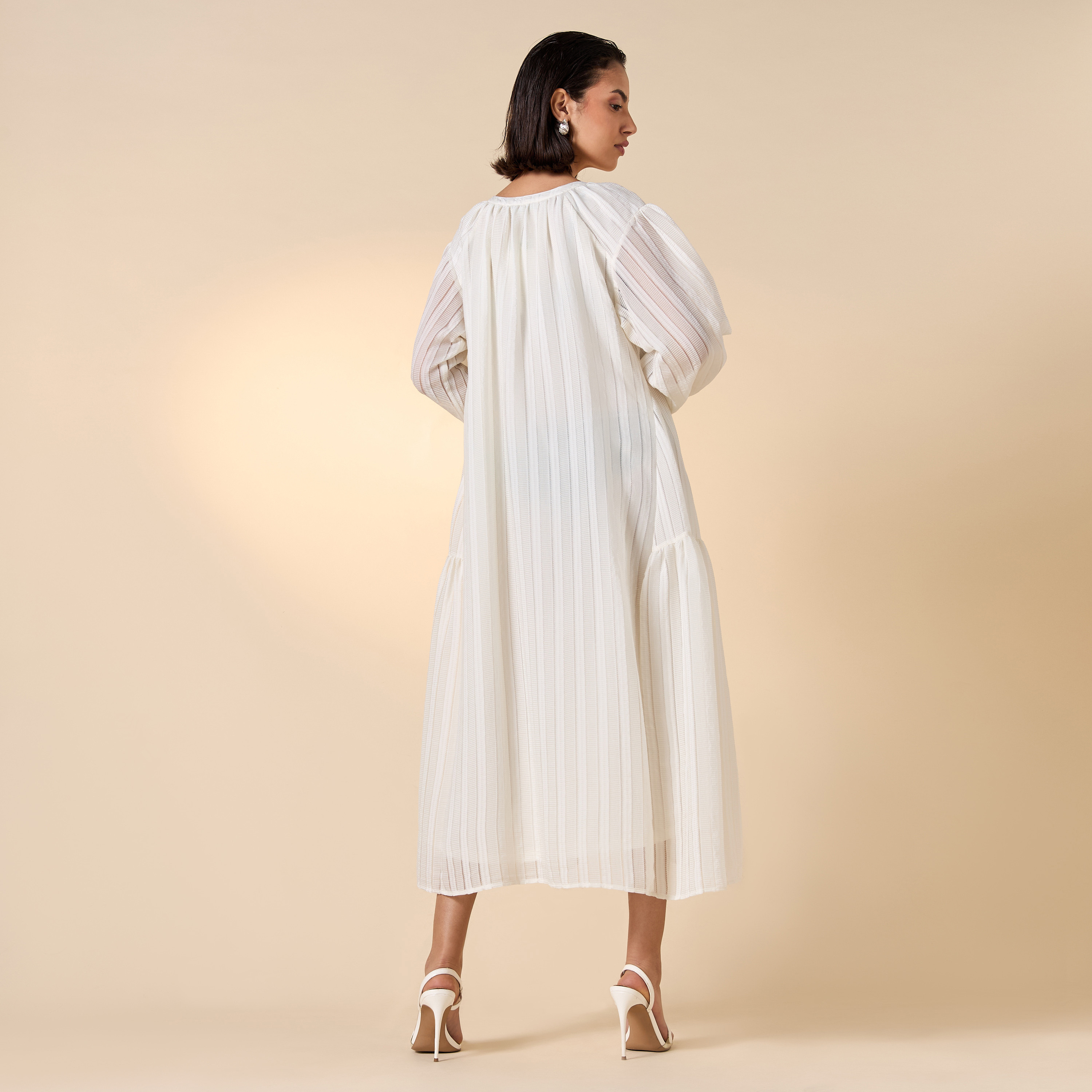 فستان بارز الملمس بأكمام طويلة وأربطة-women-clothing-dresses-image-13