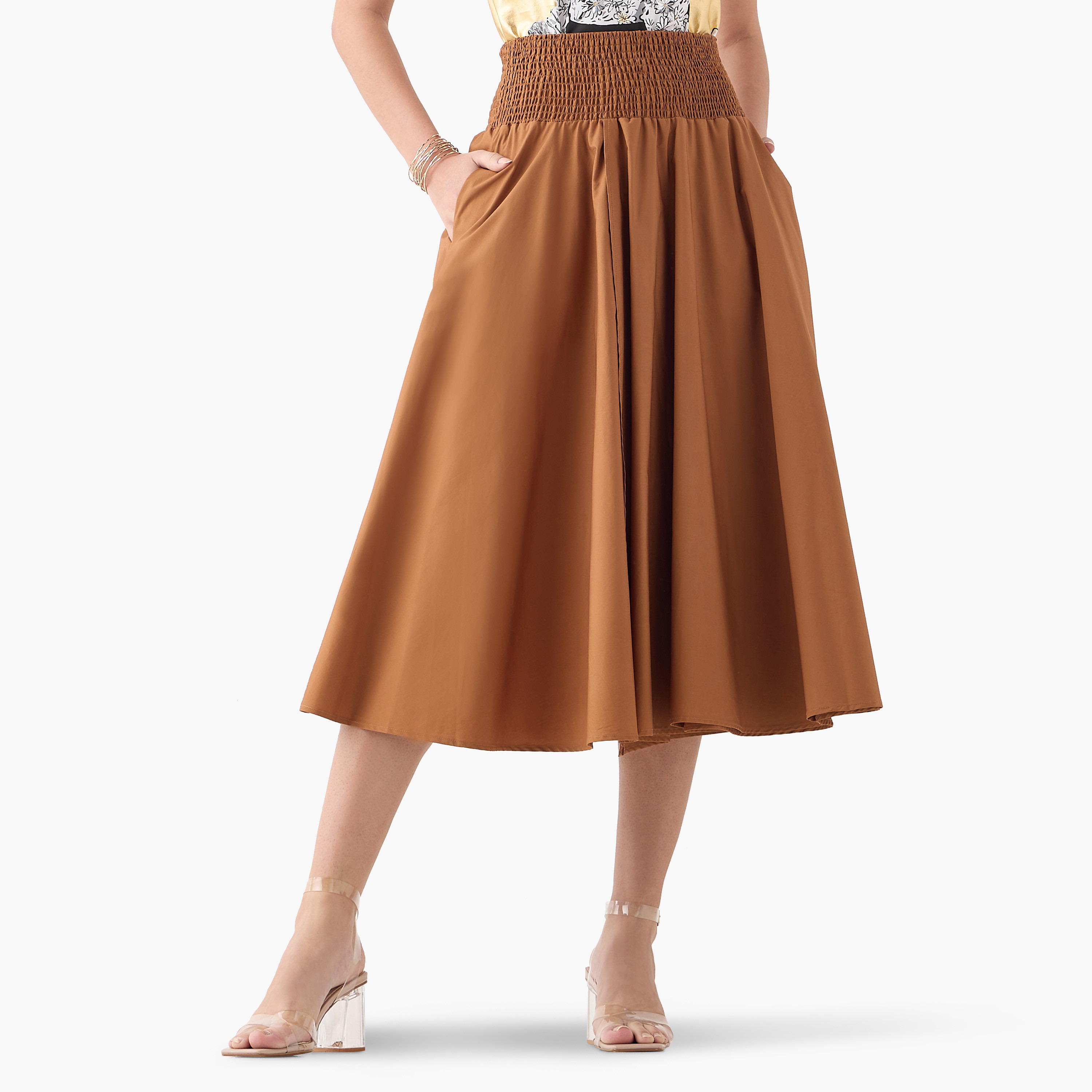 midi skirt with pocket