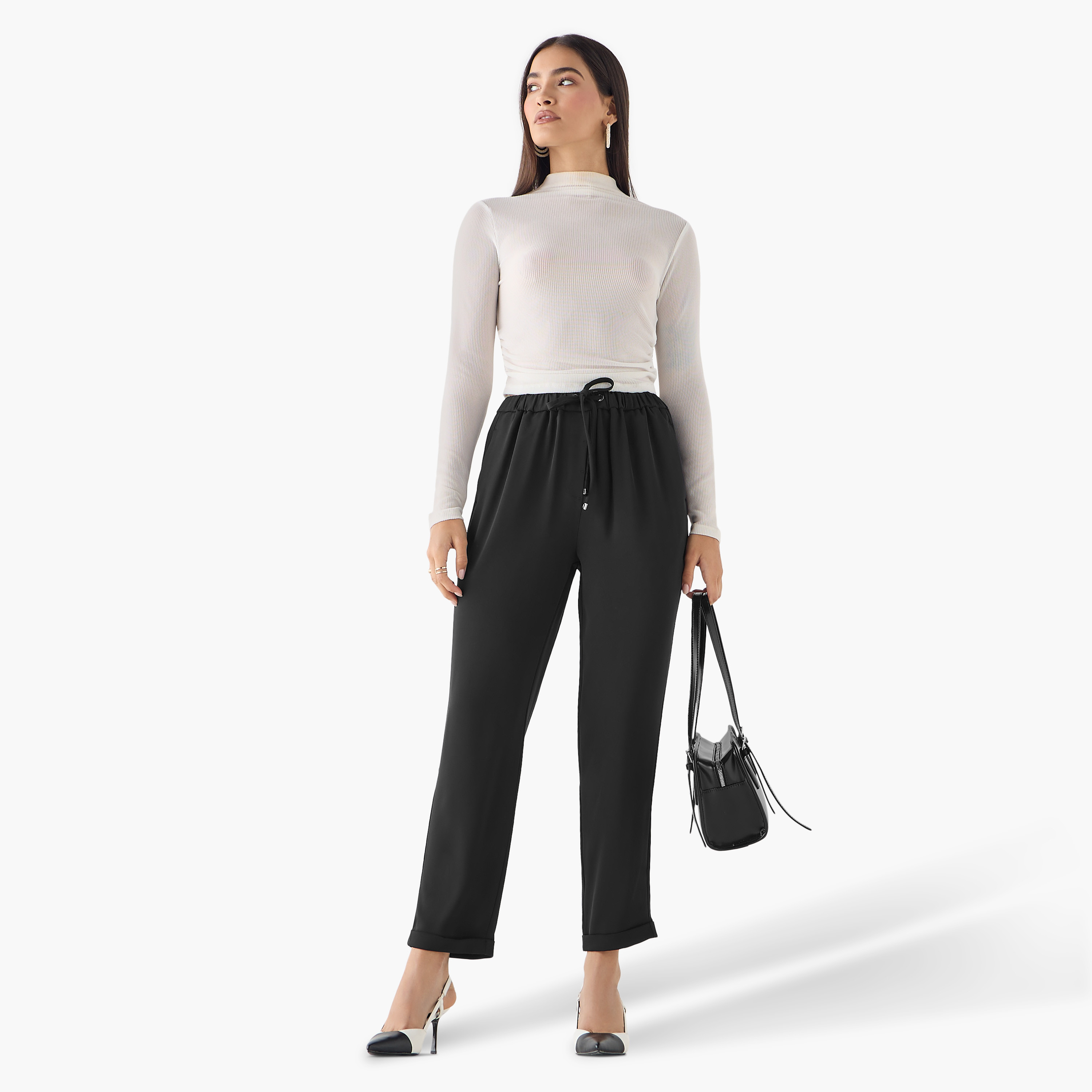 Drawstring Closure Pants with Pockets-women-clothing-bottoms-trousers-image-2