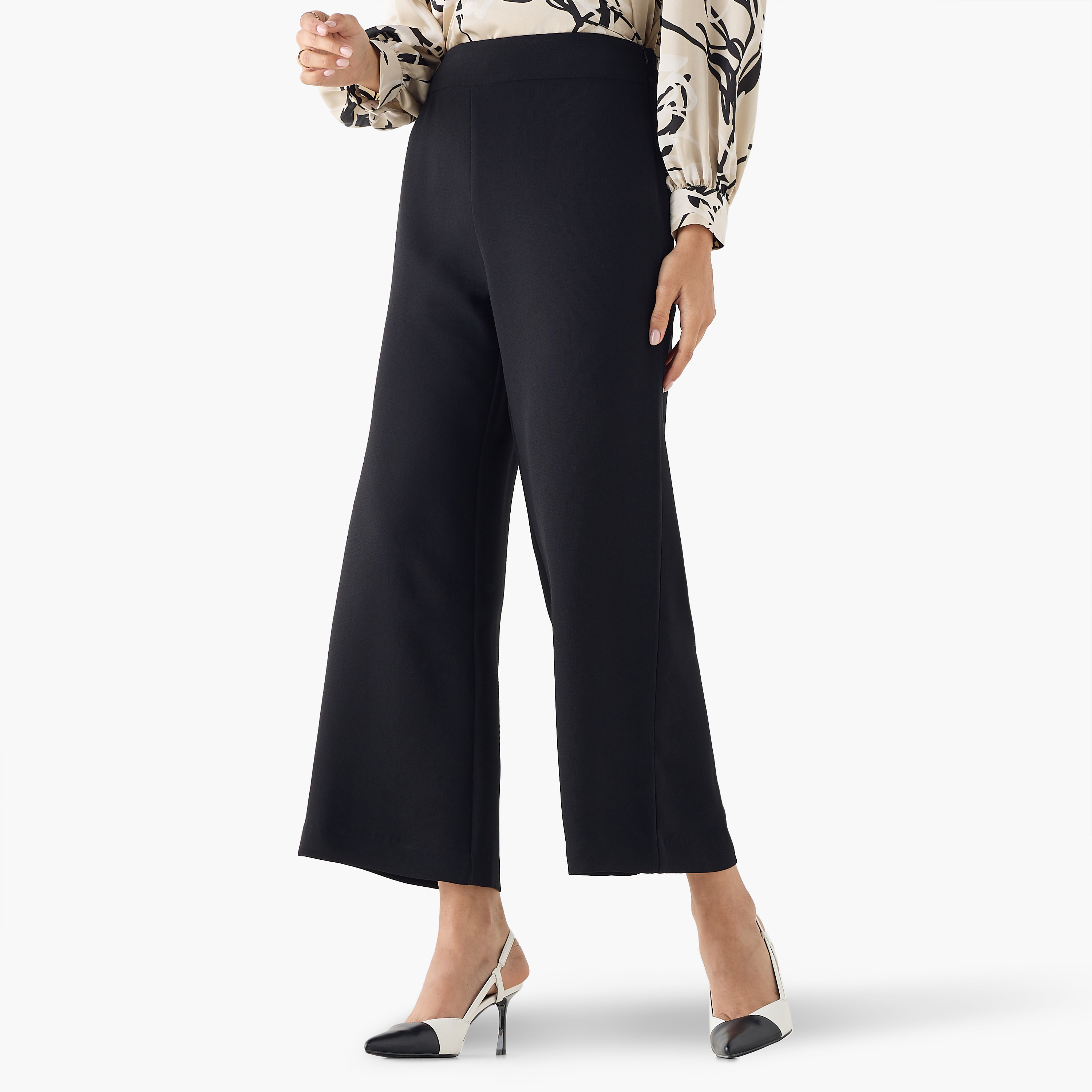 Semi-Elasticated Waist Pants-women-clothing-bottoms-trousers-image-1