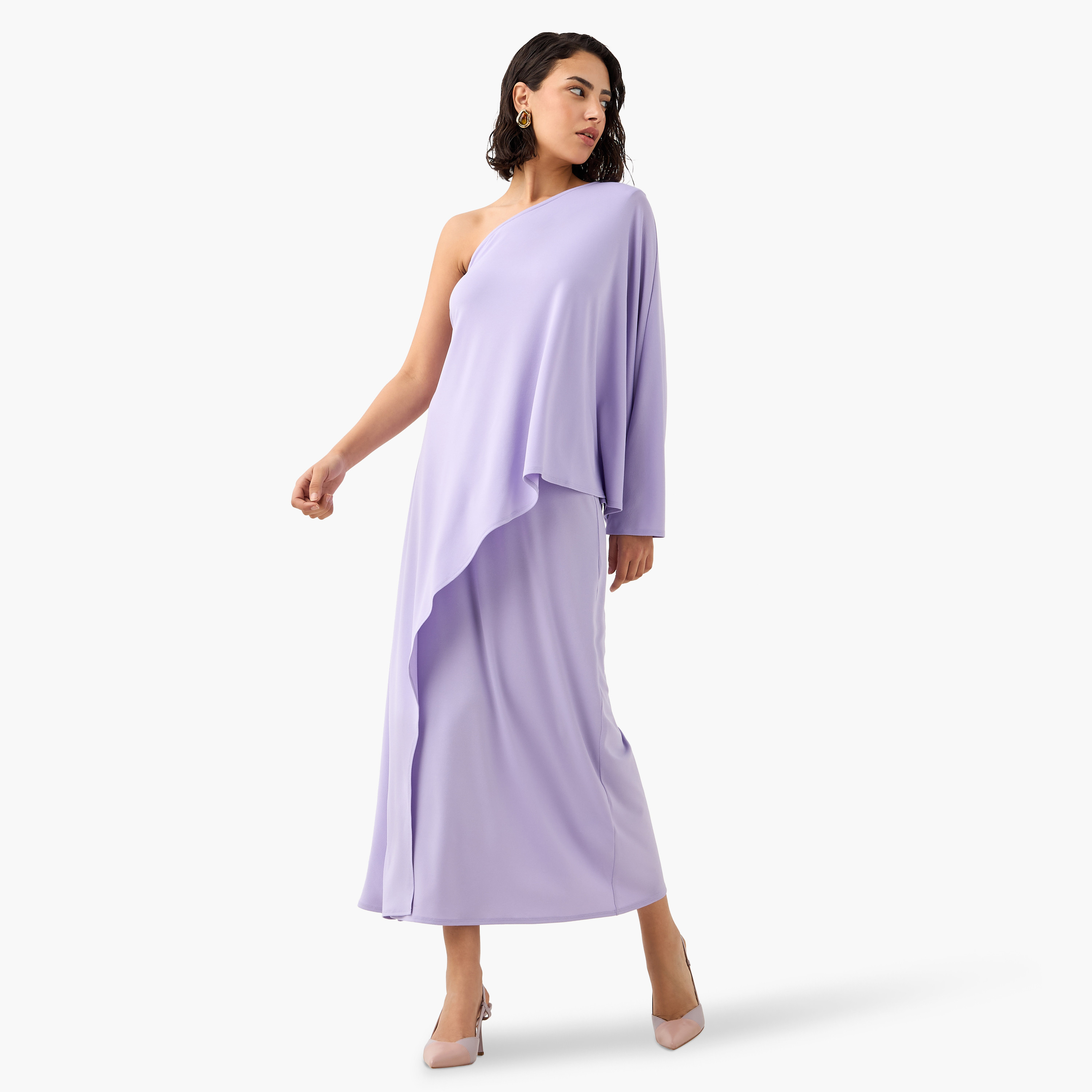 One-Shoulder Dress with Layer Detail-women-clothing-dresses-image-1