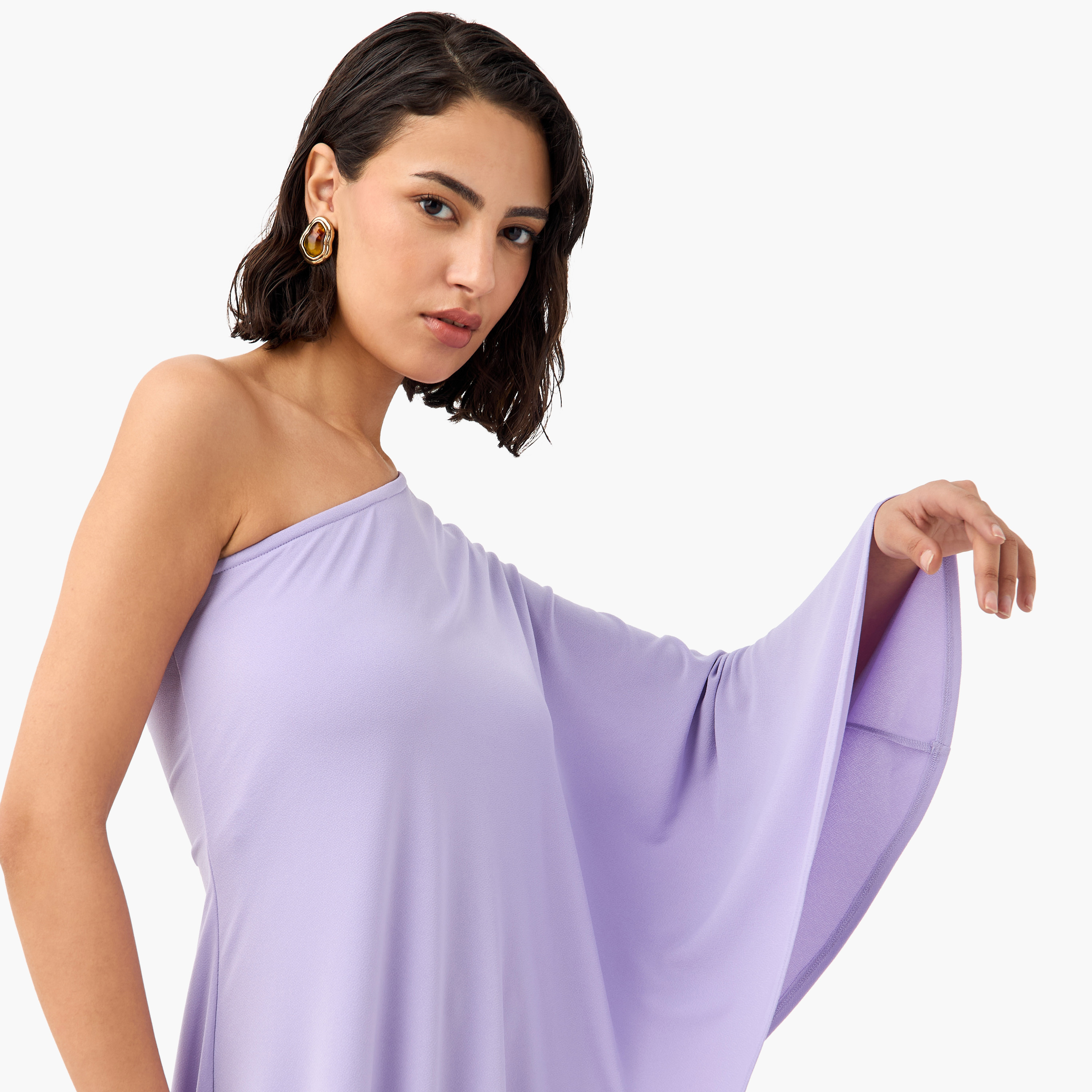 One-Shoulder Dress with Layer Detail-women-clothing-dresses-image-4