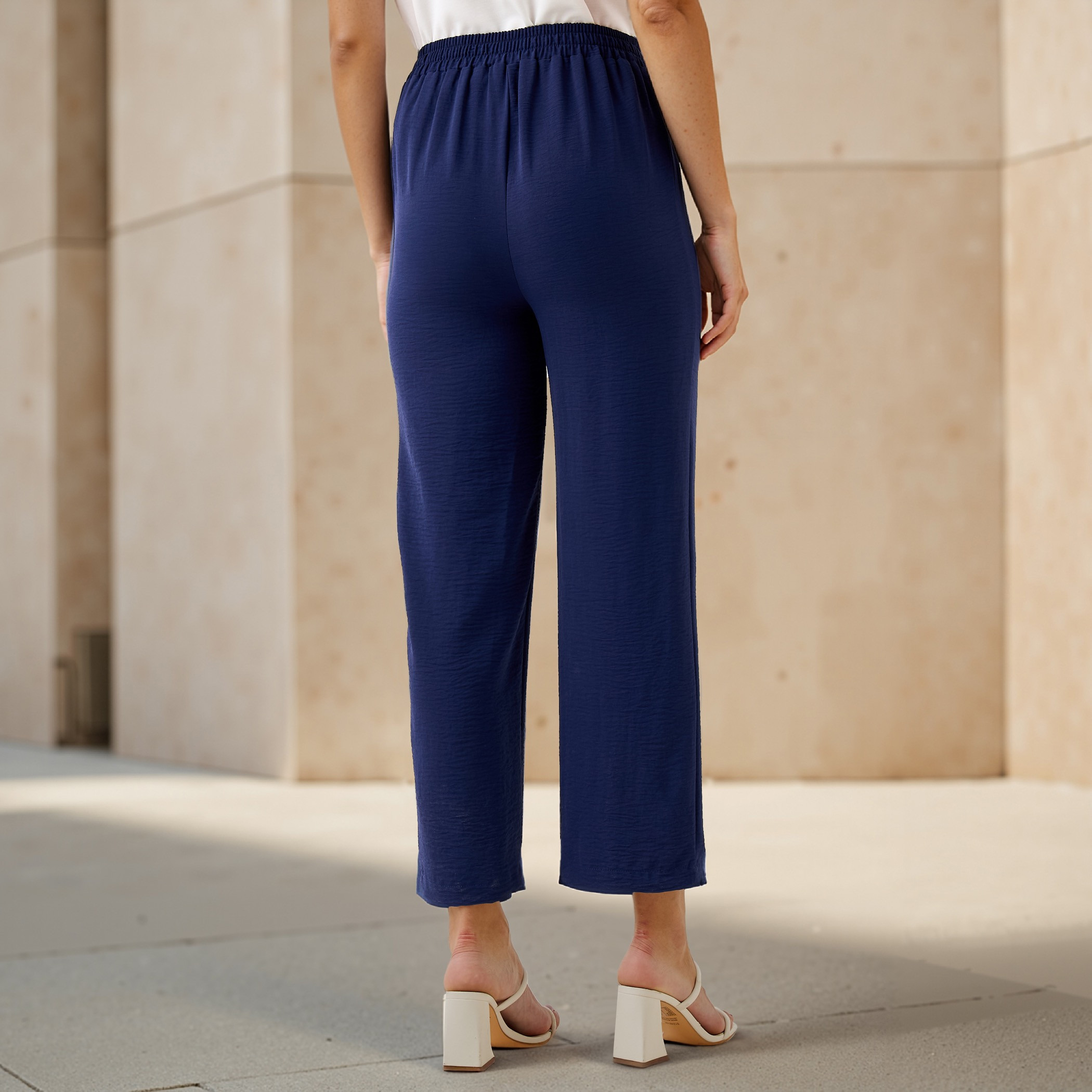 Textured Pants with Drawstring Closure-women-clothing-bottoms-trousers-image-3