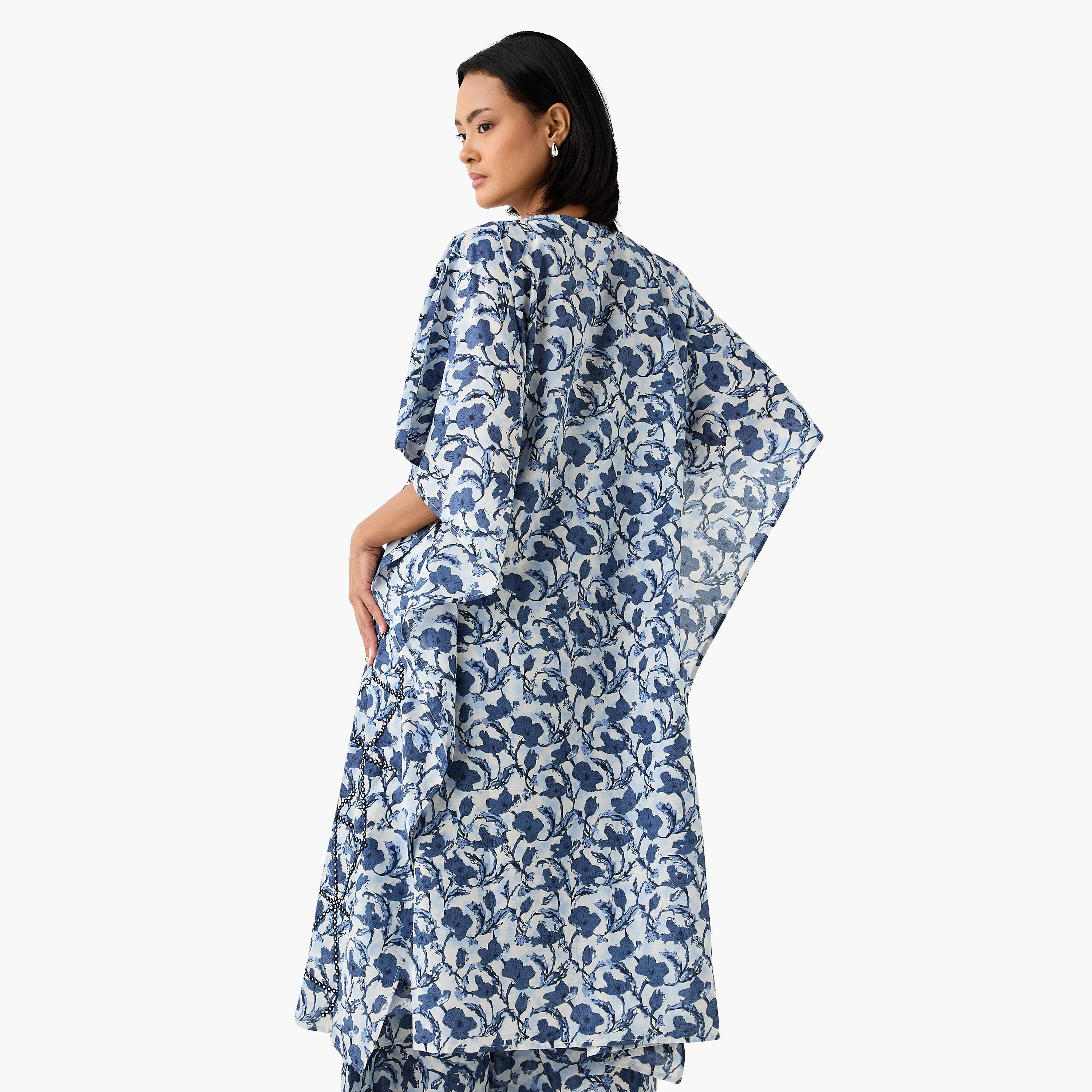Embellished Kimono Cotton Shrug with Tie-Up-women-clothing-shirtsandblouses-blouses-image-3