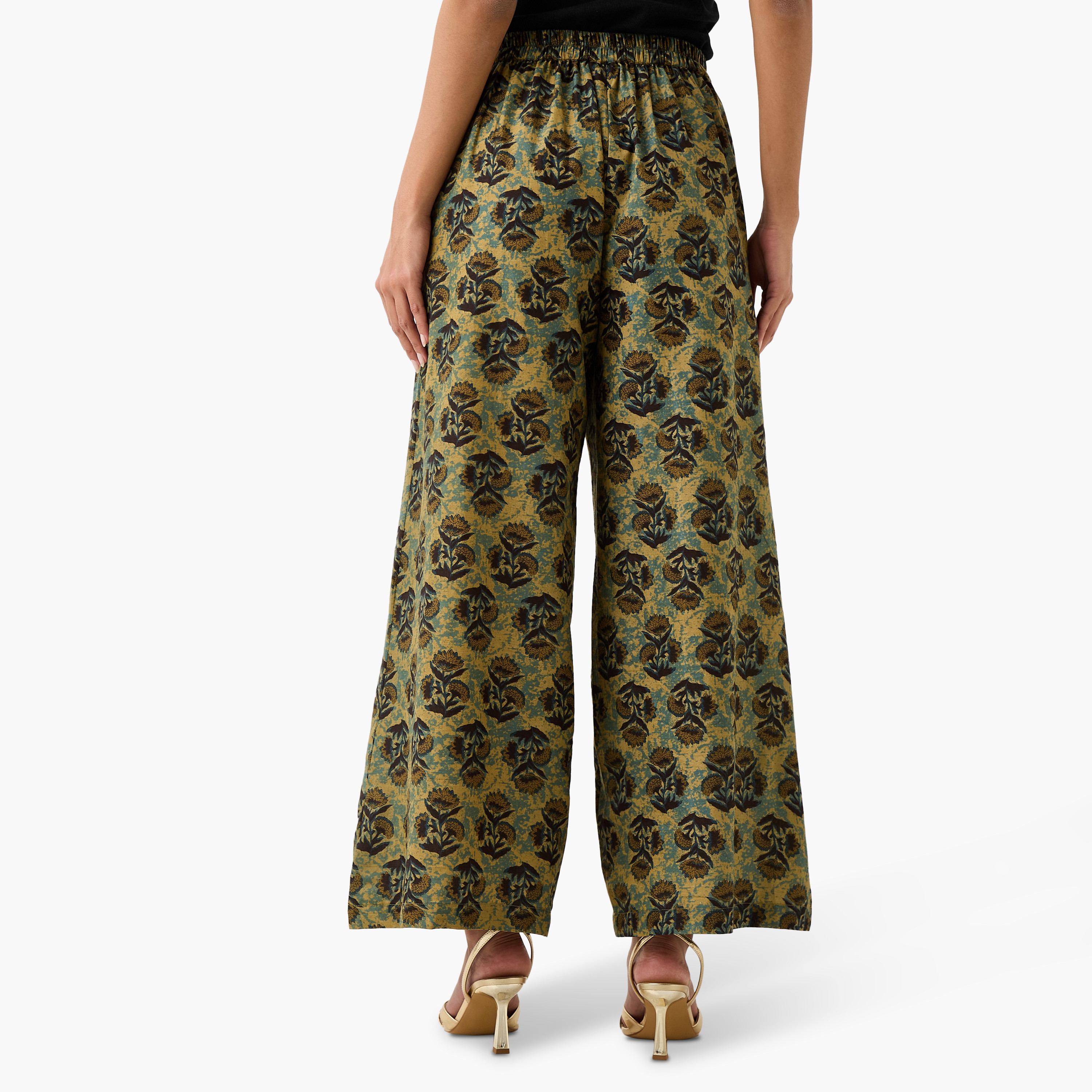 Floral Print Relaxed Fit Flexi Waist Palazzo Pants-women-clothing-bottoms-trousers-image-3