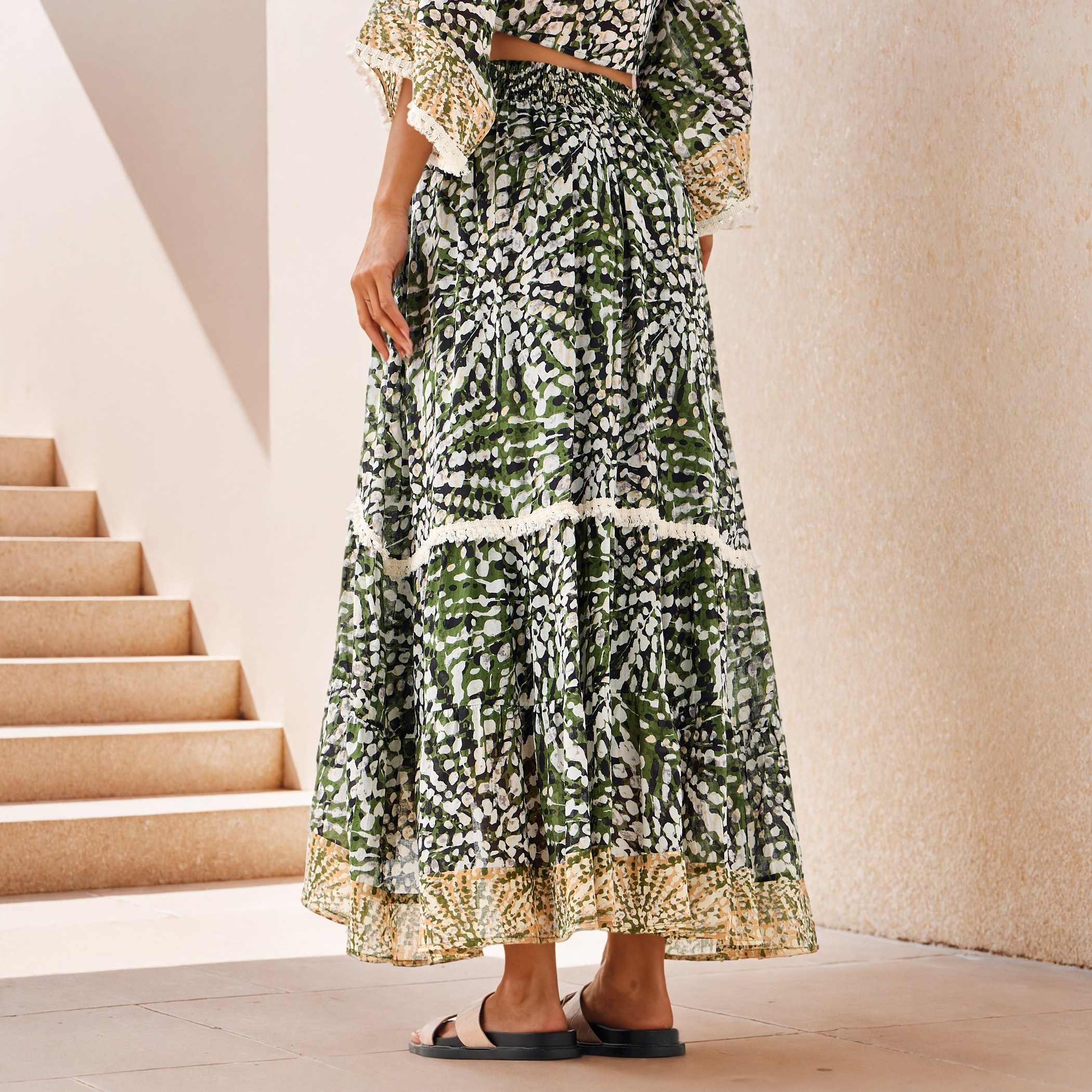 All-Over Print High-Low Skirt with Tassel Accent-women-clothing-bottoms-skirts-image-3