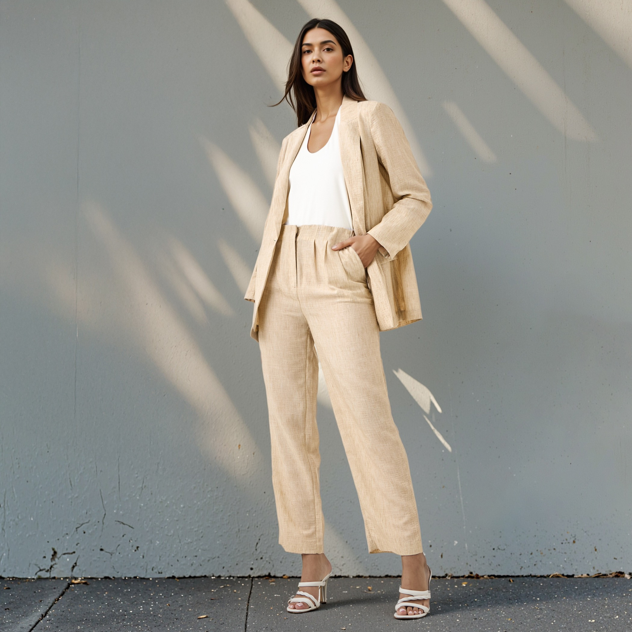 Regular Fit Trousers with Pockets-women-clothing-bottoms-trousers-image-2