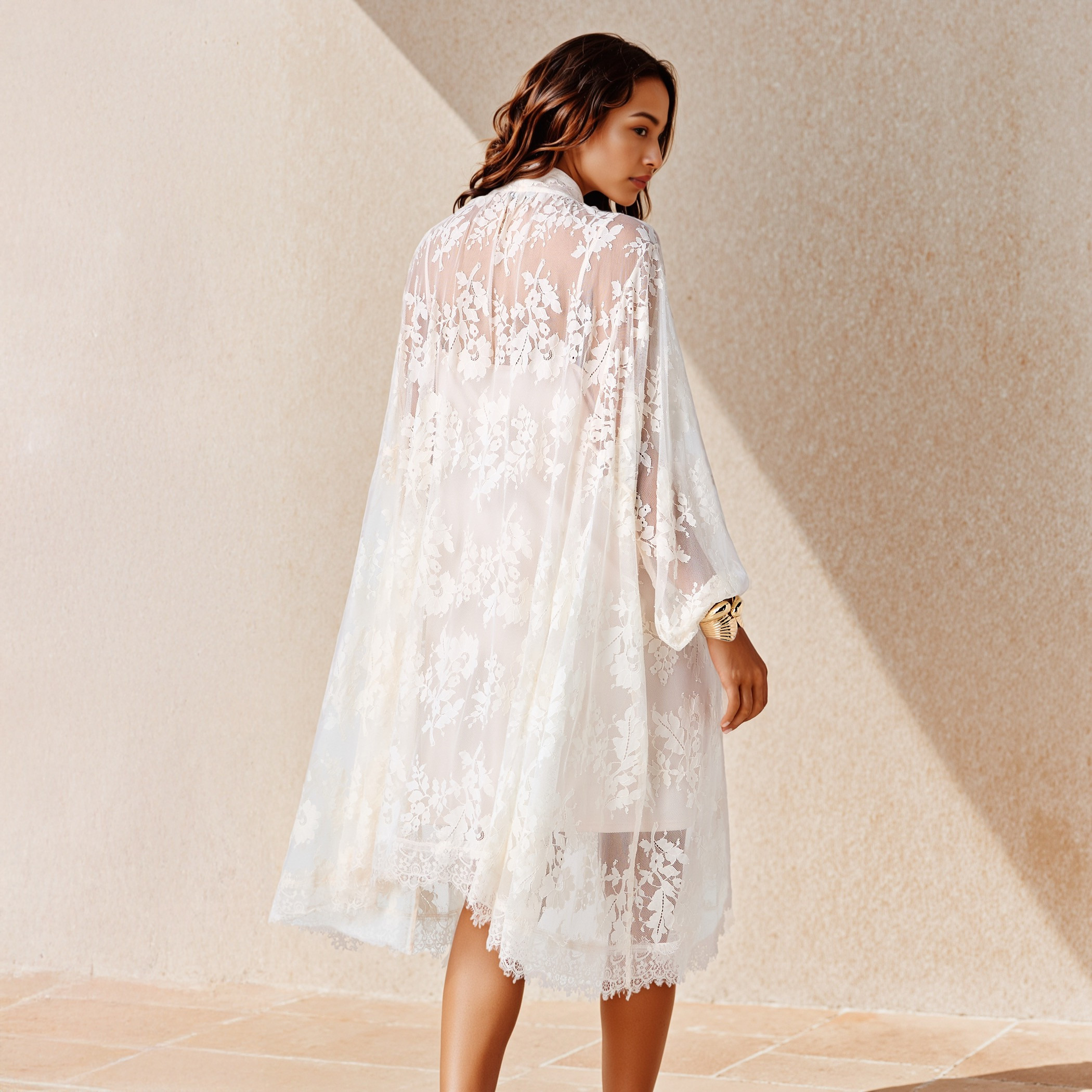 فستان تونيك بياقة رباط وتفاصيل دانتيل-women-clothing-dresses-image-3