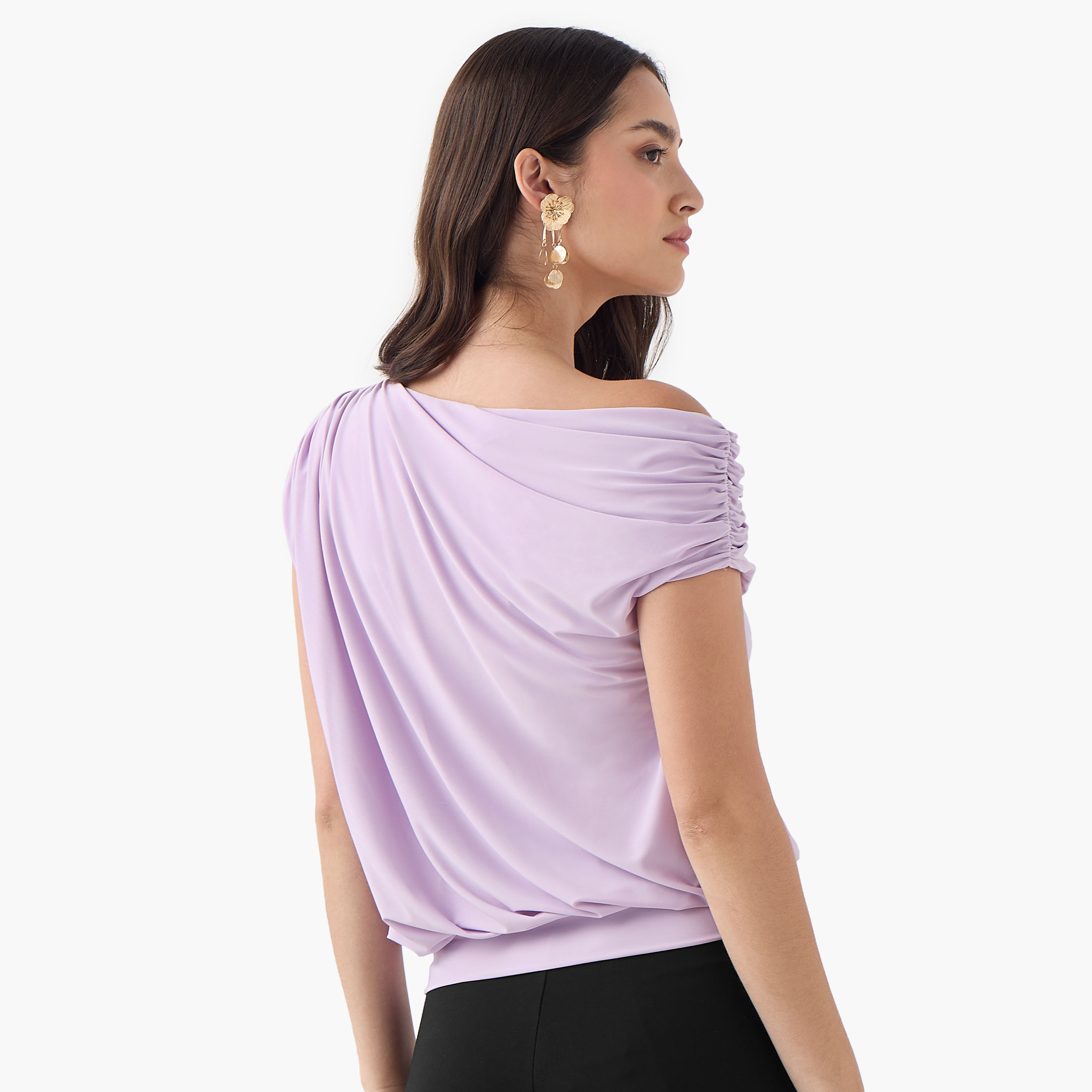 Ruched Detail Draped Top-women-clothing-shirtsandblouses-blouses-image-3
