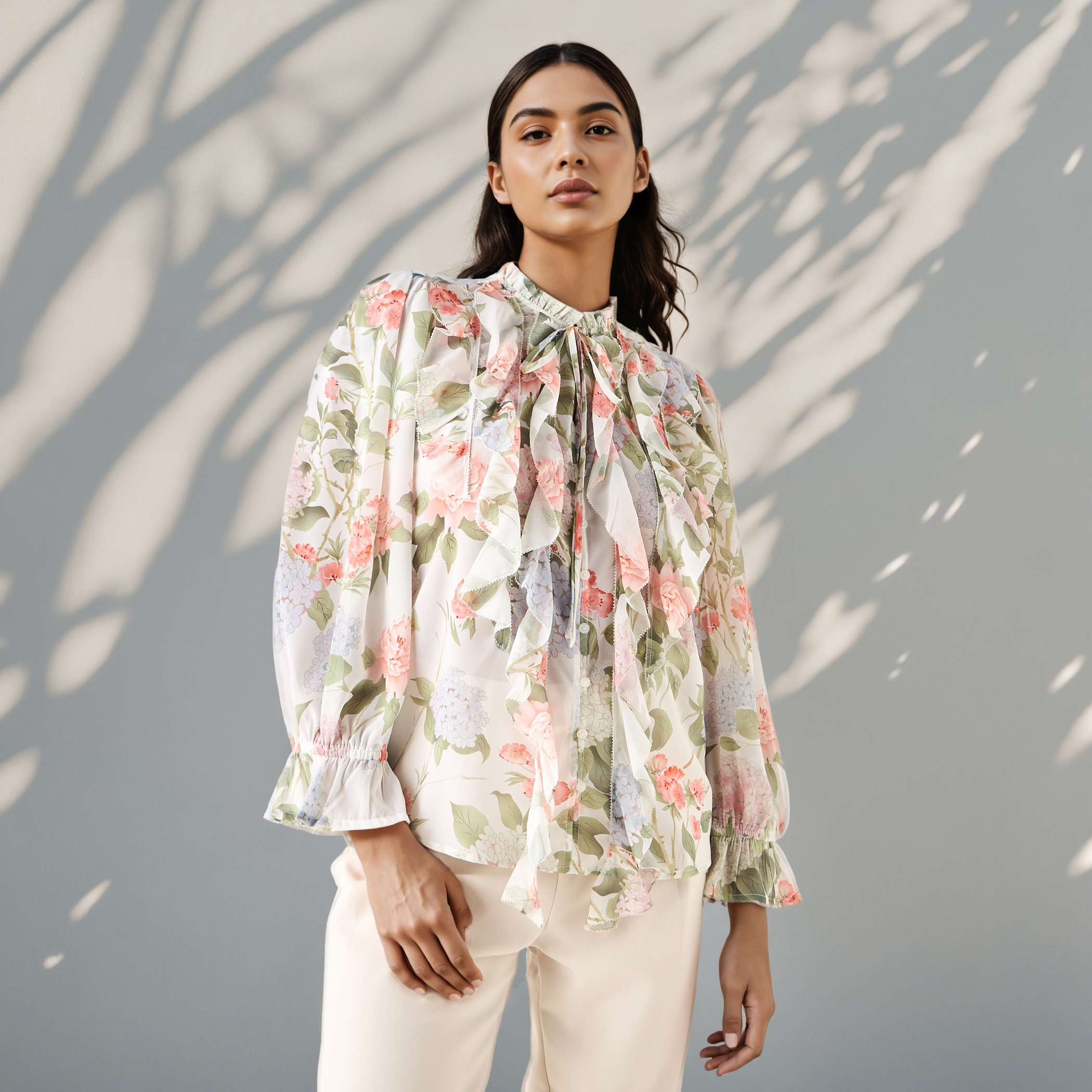 Floral Print Ruffled Top-women-clothing-shirtsandblouses-blouses-image-1