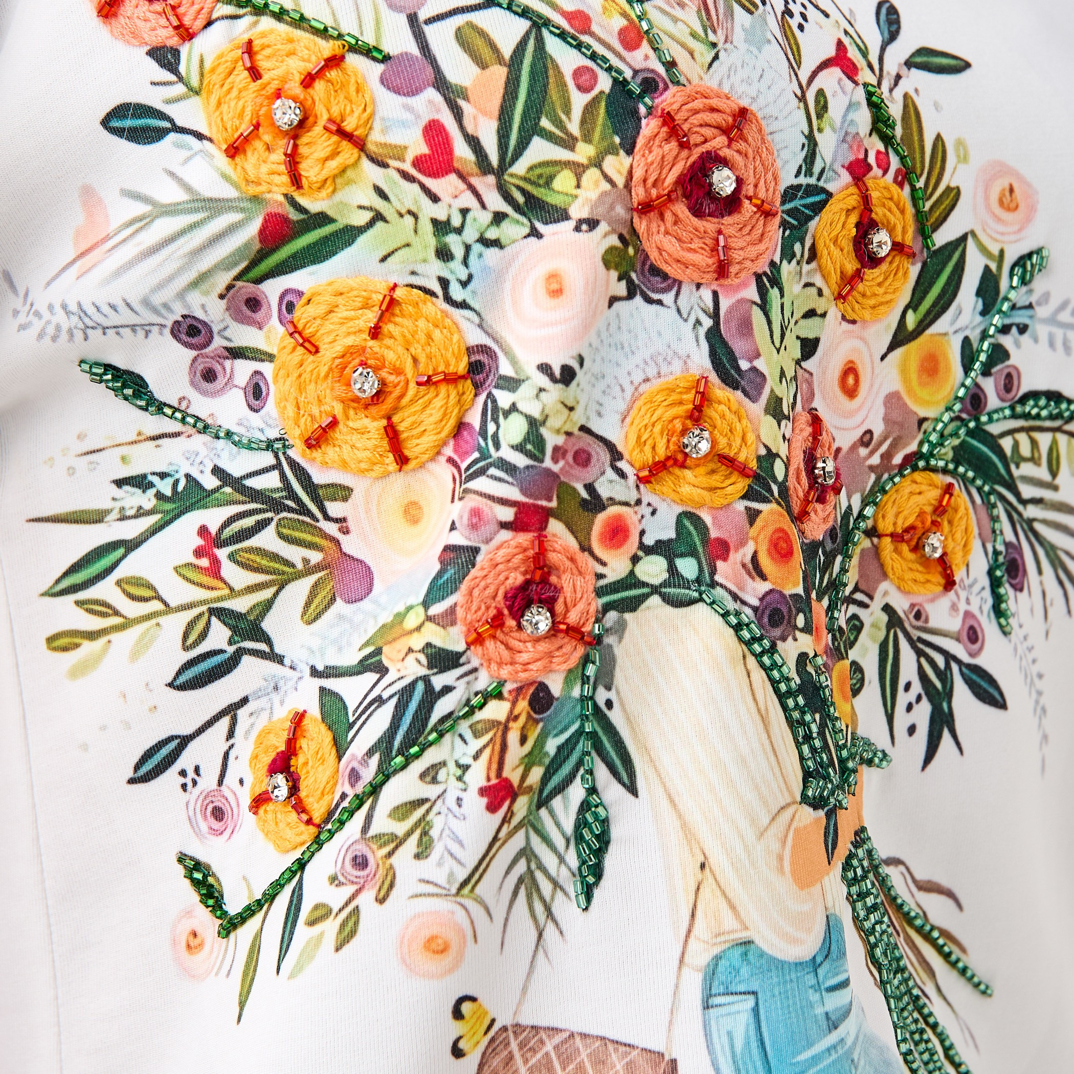 Bouquet Print T-shirt-women-clothing-tshirts-image-5