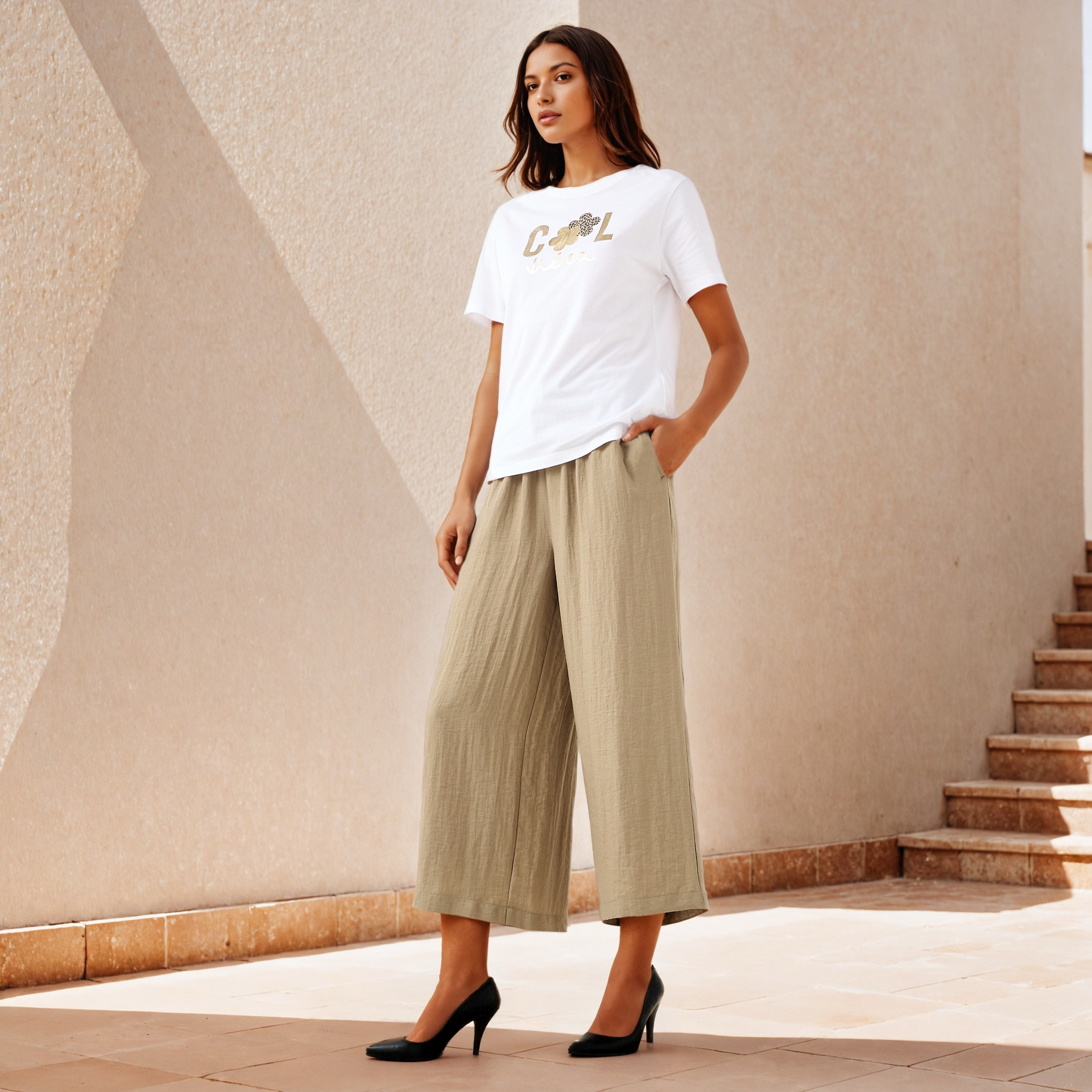 Relaxed Fit Flexi Waist Linen Blend Pants-women-clothing-bottoms-trousers-image-2