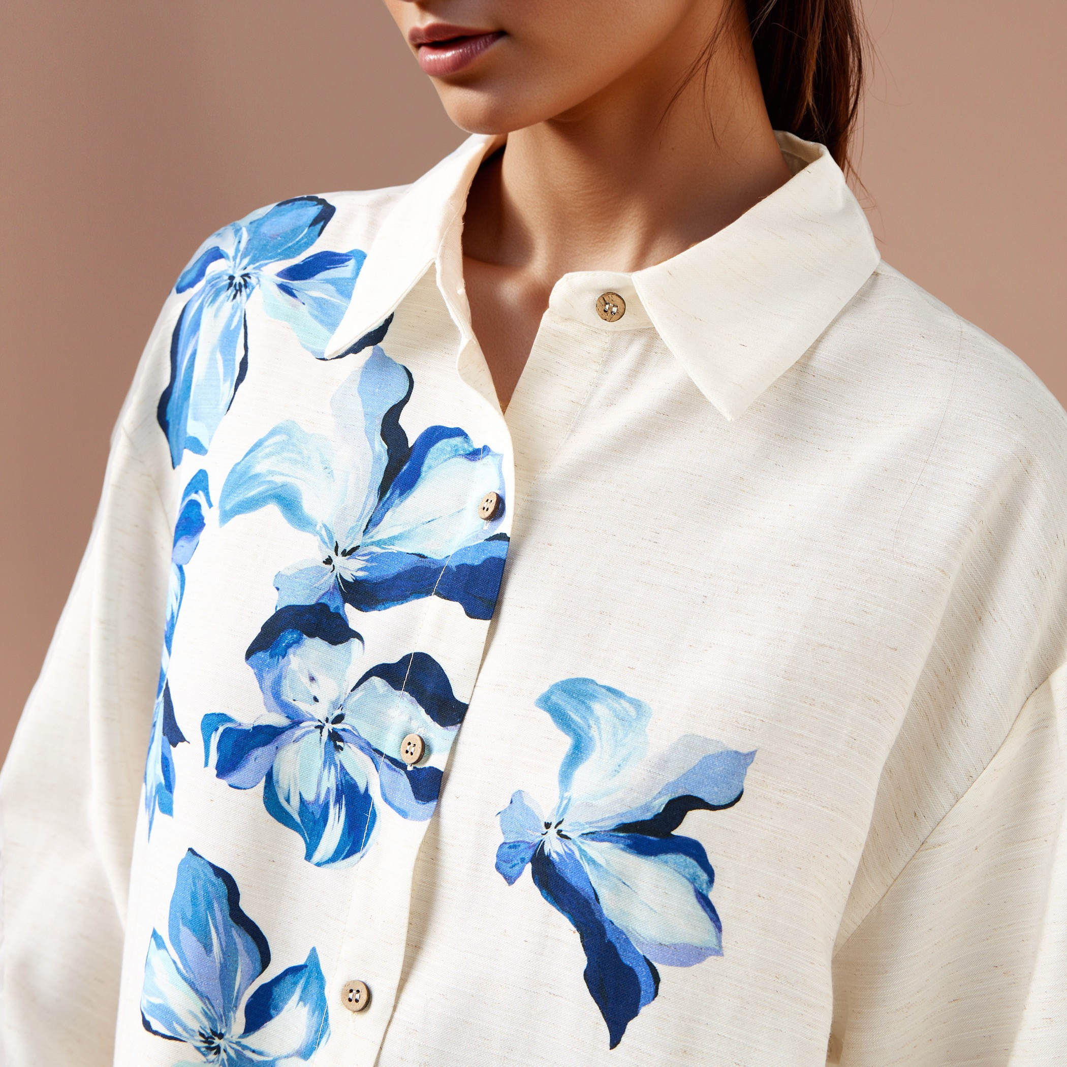 Floral Print Linen Blend Shirt with Long Sleeves-women-clothing-shirtsandblouses-shirts-image-4