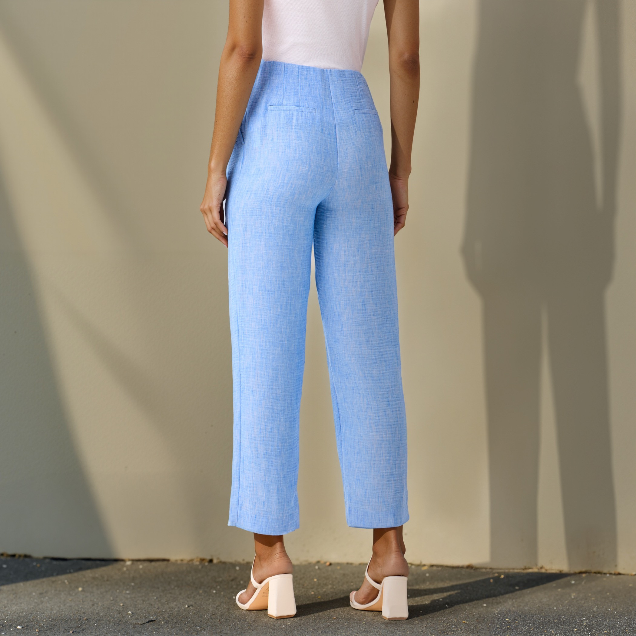 Linen Regular Fit Pants with Elasticated Waistband and Pockets-women-clothing-bottoms-trousers-image-3